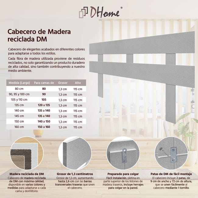 DHOME Testiera in ecopelle con 3 file di bottoni intrecciati Testiera imbottita per letto di lusso (Grigio, 135cm) | Leroy Merlin DHOME Testiera in ecopelle con 3 file di bottoni intrecciati Testiera imbottita per letto di lusso (Grigio, 135cm) | Leroy Merlin