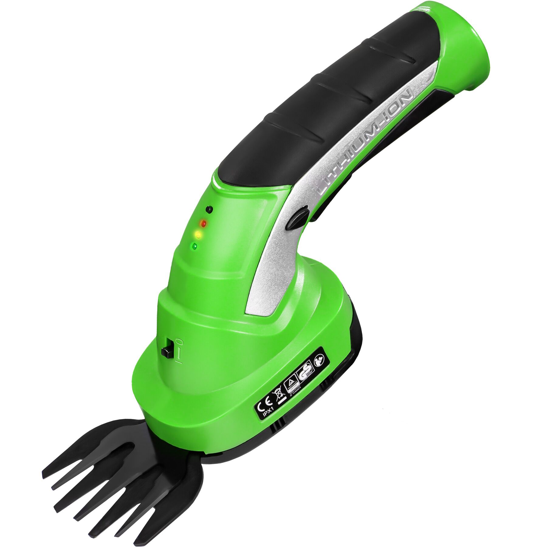 Tagliasiepi elettrico verde 2 in 1 in metallo 2 accessori asta telescopica batteria inclusa TECTAKE - 2