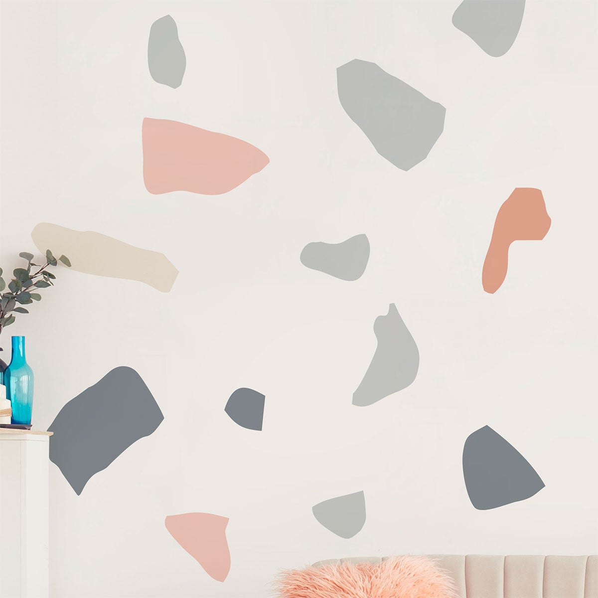 Papel pintado prepegado terrazzo - adhesivo de pared - revestimiento sticker mural decorativo - xl-h120xl120cm