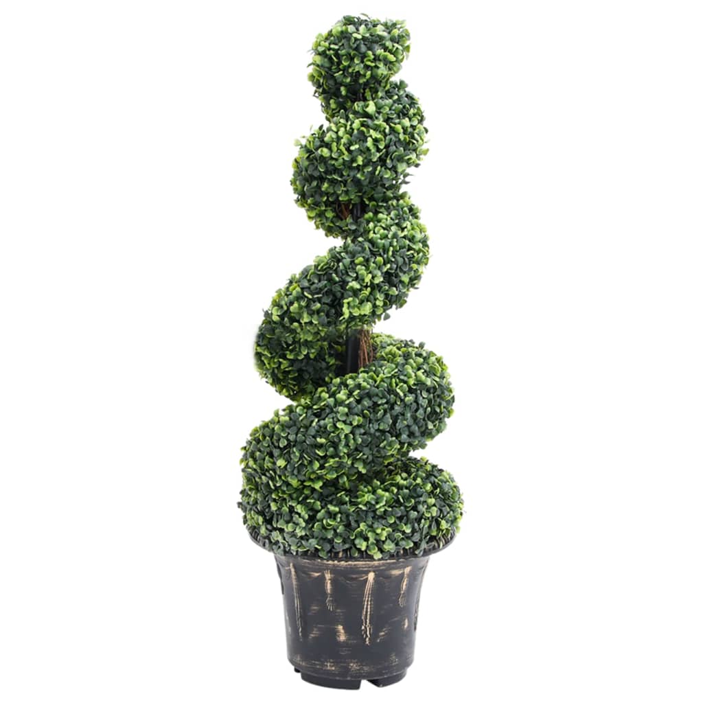 Albero Di Bosso Artificiale, Pianta Finta Con Foglie Resistenti Ai UV 343 Frutti Bianchi Pianta In Vaso Per Interni Ed Esterni Per Casa Ufficio E Veranda