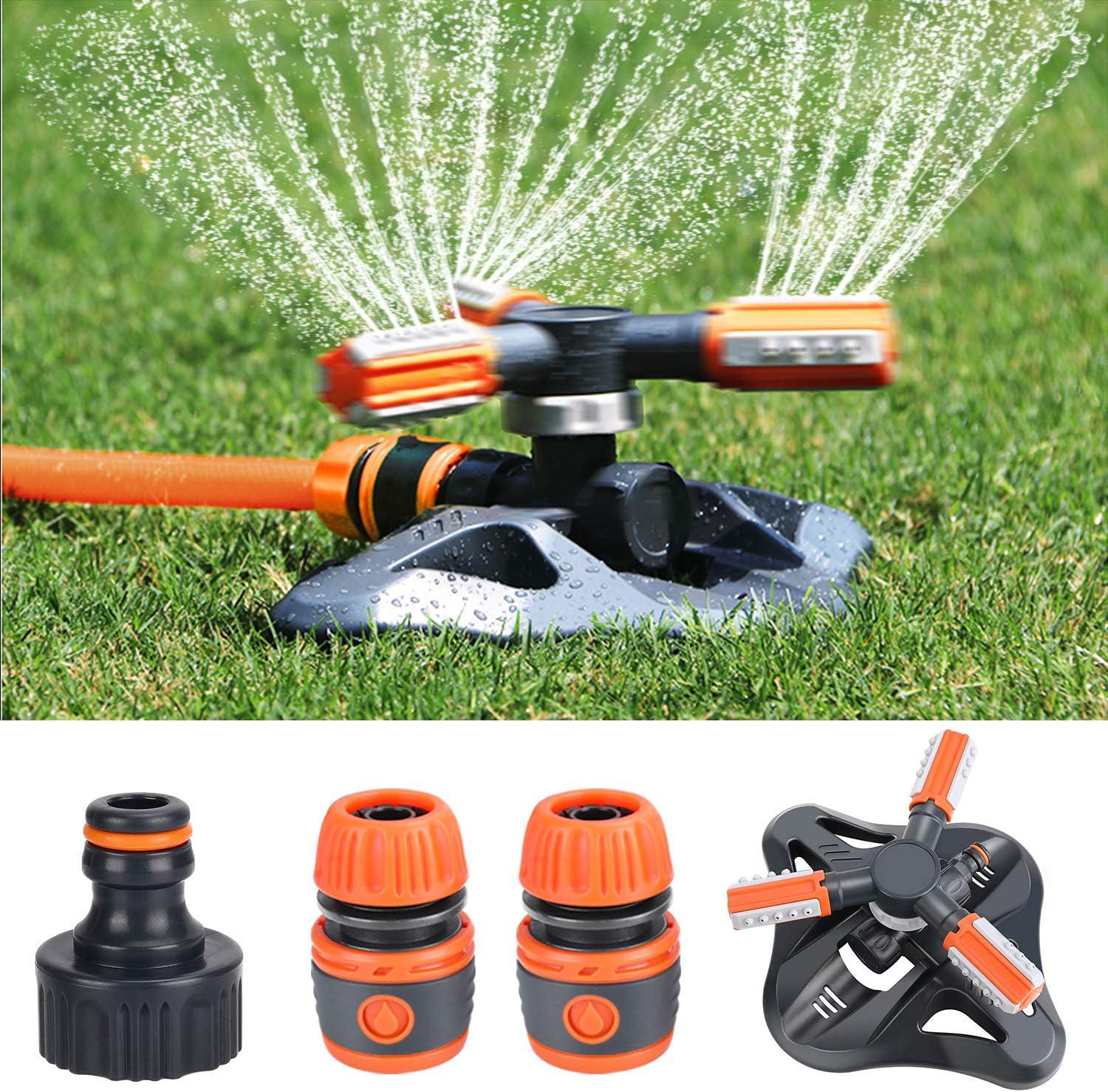 Irrigatore Rotante Automatico 360° Per Prato | Gittata 8-12,5 Metri | Attacco 1/2 E 3/4 | In ABS