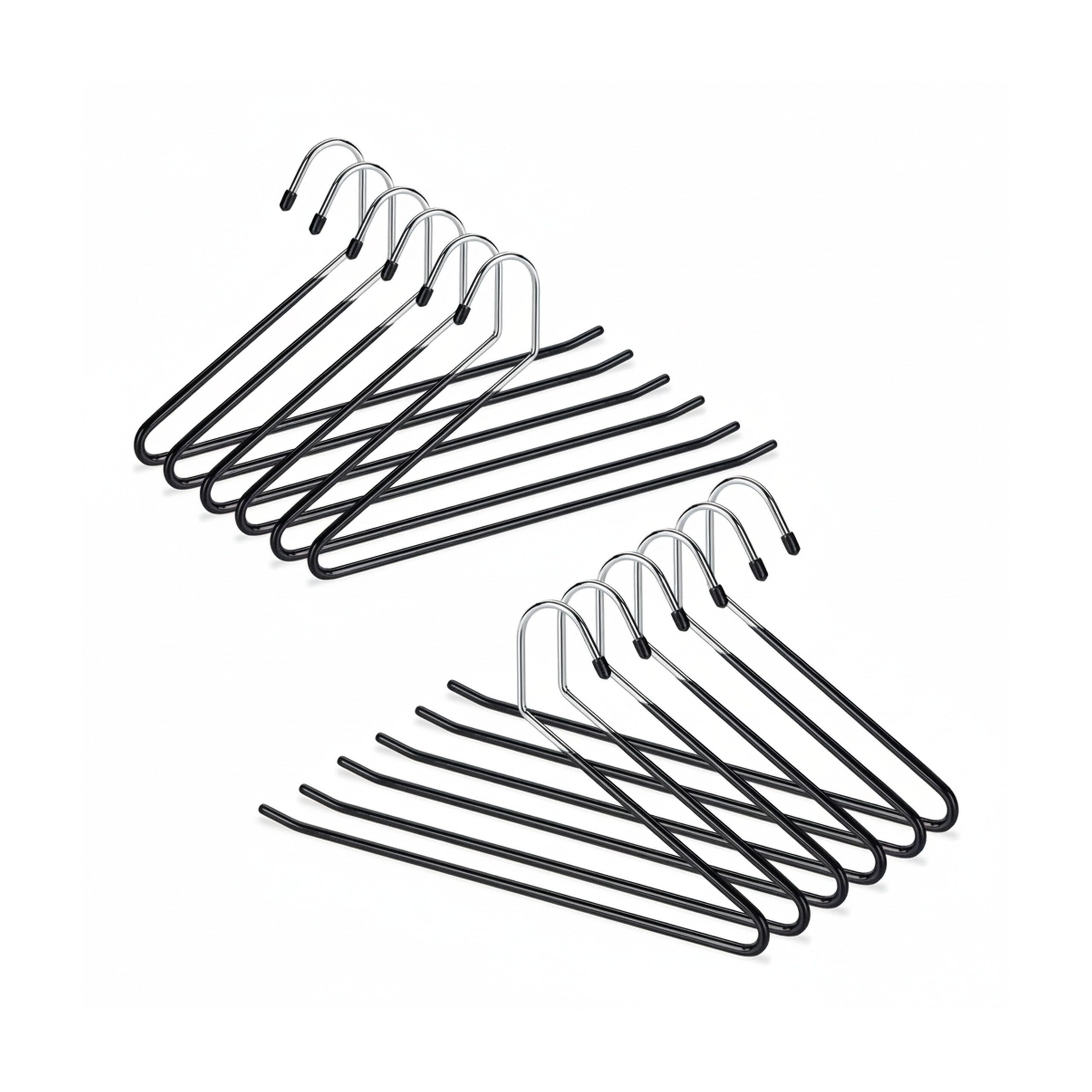 Cintres à pantalon, lot de 36, revêtement pvc, antidérapant, peu encombrants, porte-pantalons, 35 cm, en métal, noir - 8