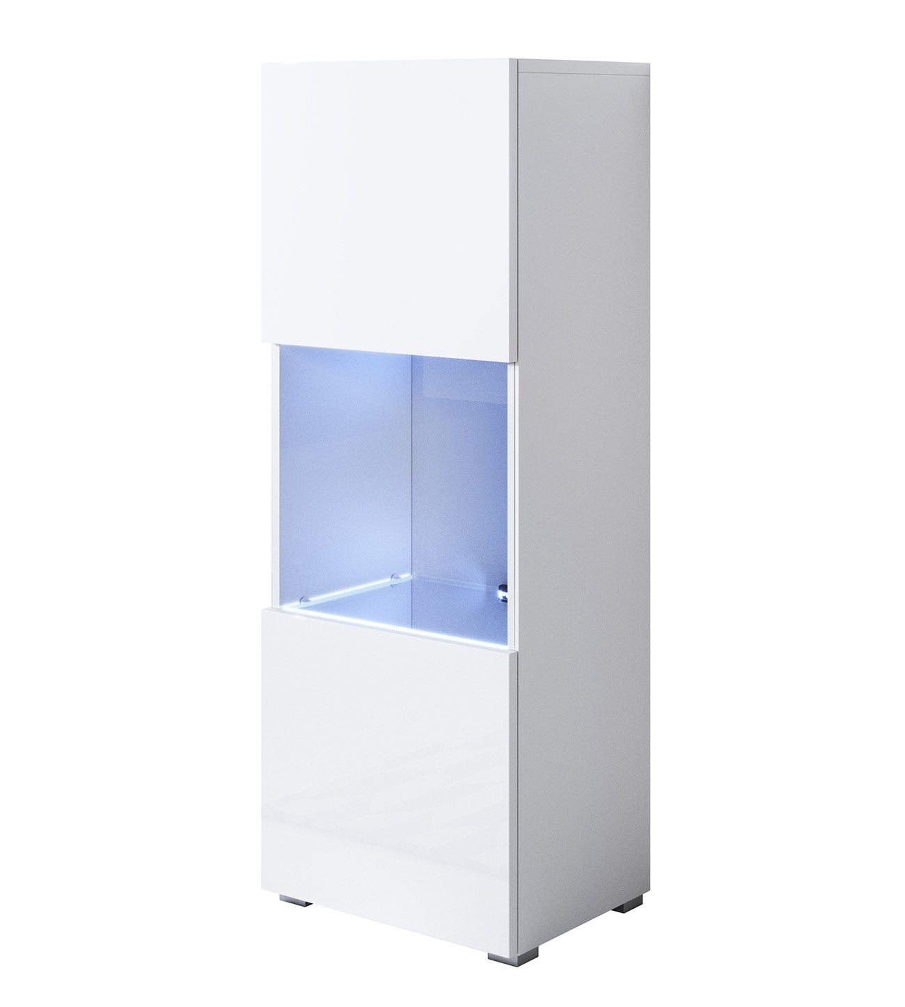 Vitrine modèle Luke V3 (40x128cm) couleur blanc avec pieds standard