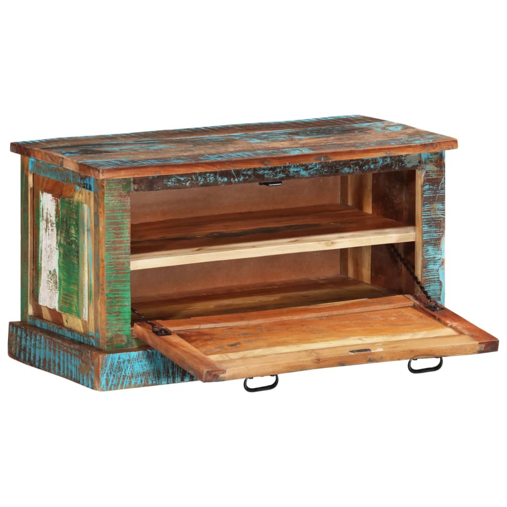 Maison Exclusive - Panca Scarpiera in Legno Massello di Recupero - 5