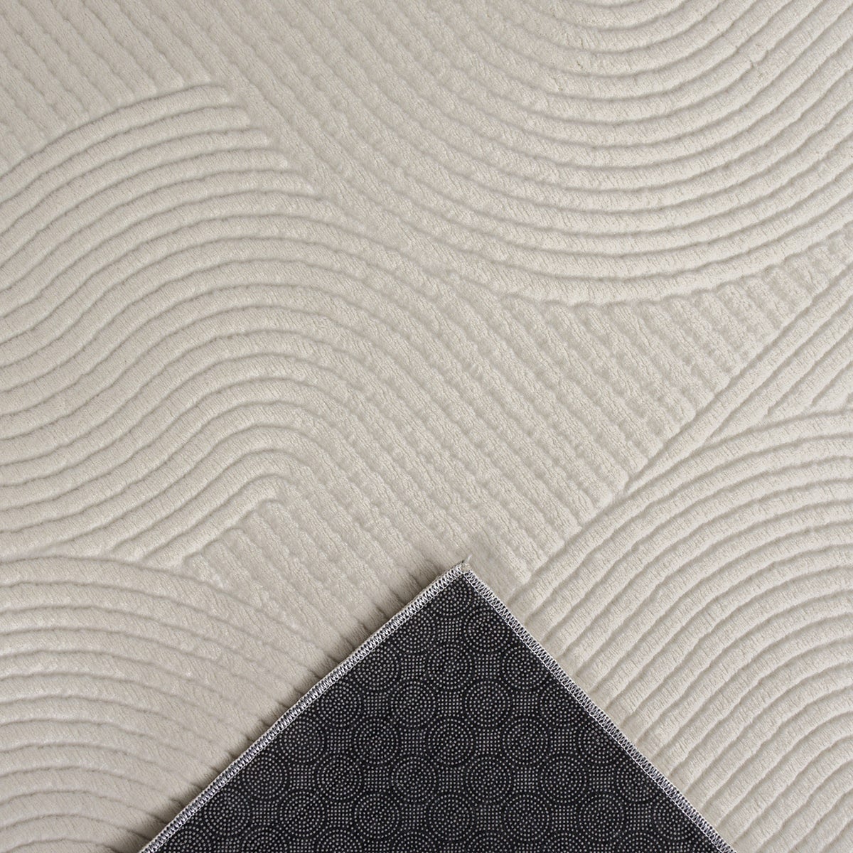 the carpet Rio tapis de salon moderne et doux avec dos antidérapant et aspect 3D, Crème, 300 x 400 cm - 4