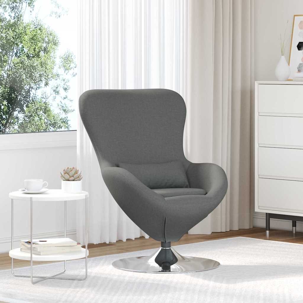 Fotel jajo Ciemnoszary 63 x 73 x 90 cm tkanina vidaXL