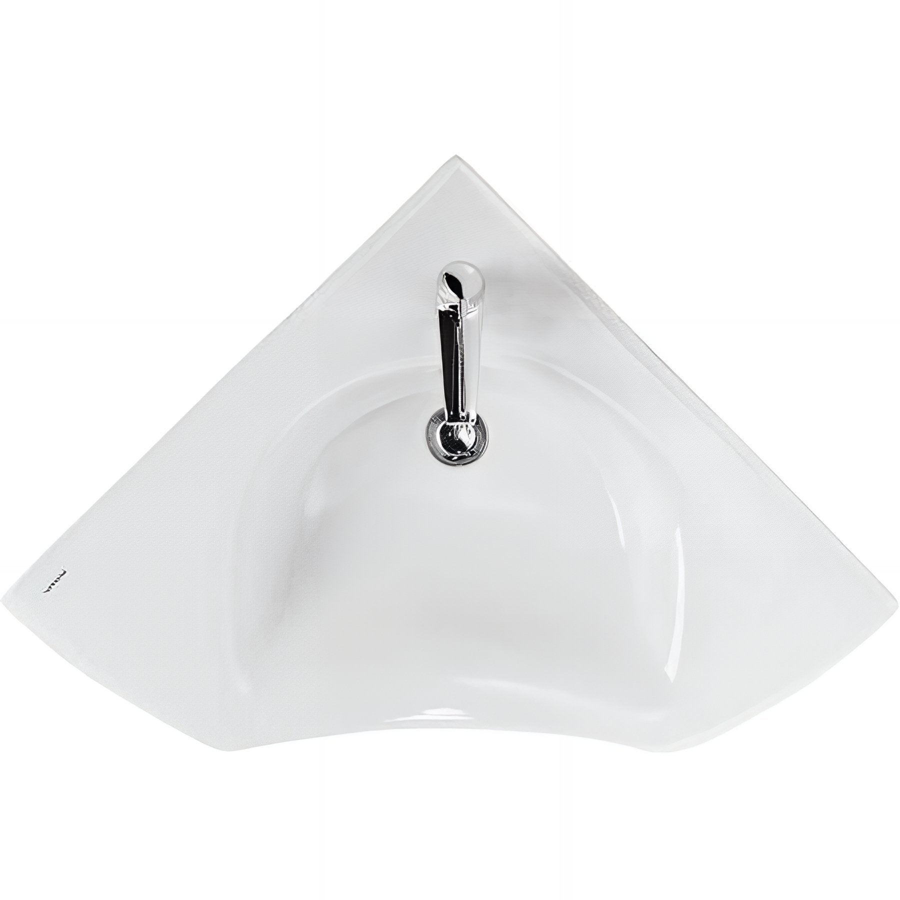 Lavabo d'angle mural PMR extra plat normes handicapé porcelaine vitrifée SANINDUSA NewWCCare blanc - 3