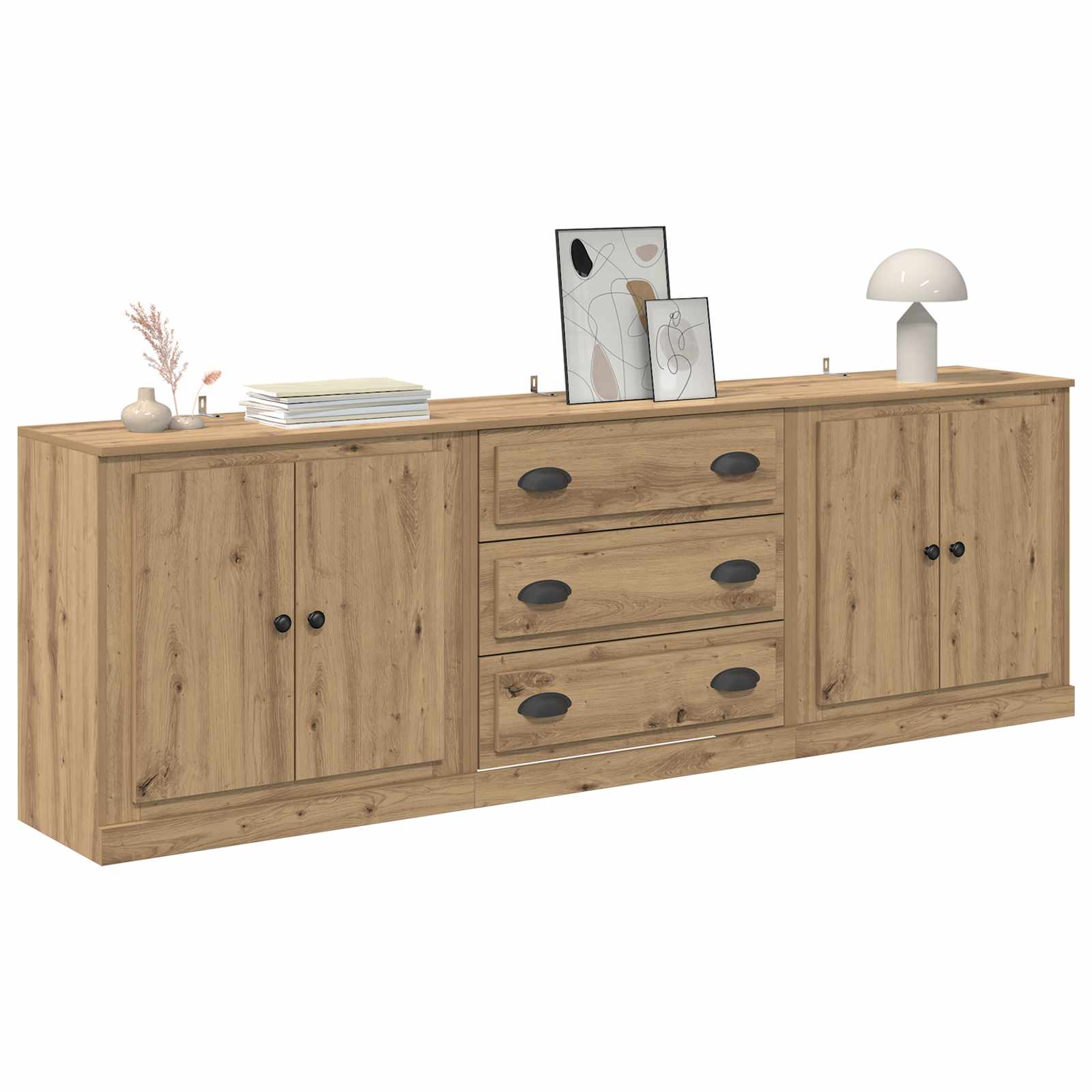 Buffets avec tiroir 3 pcs Chêne artisanal 210 x 35,5 x 67,5 cm - 3