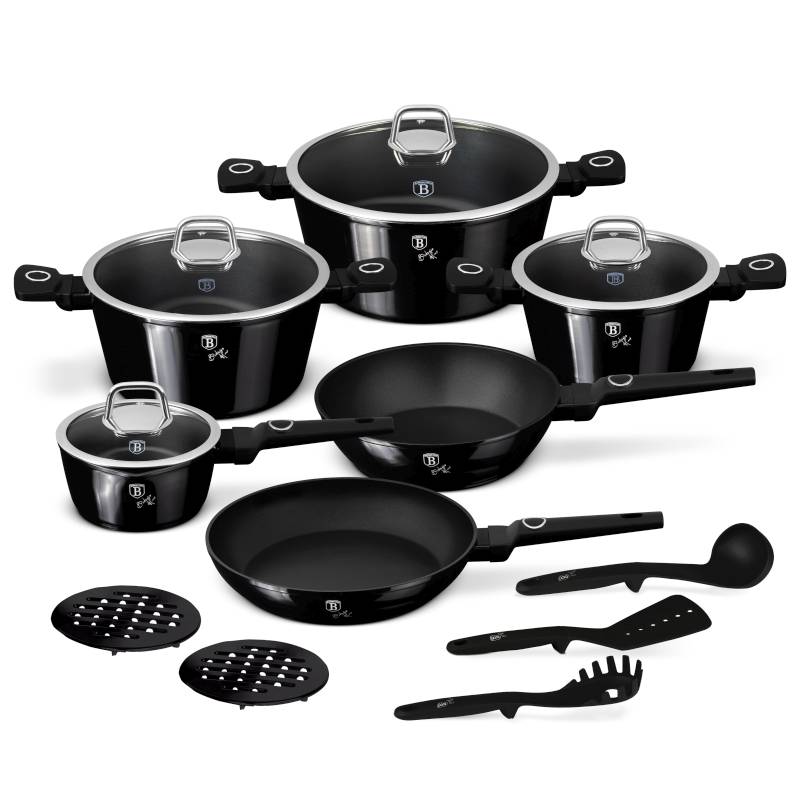 Vajilla con superficie de titanio 15 piezas colección vantage negra