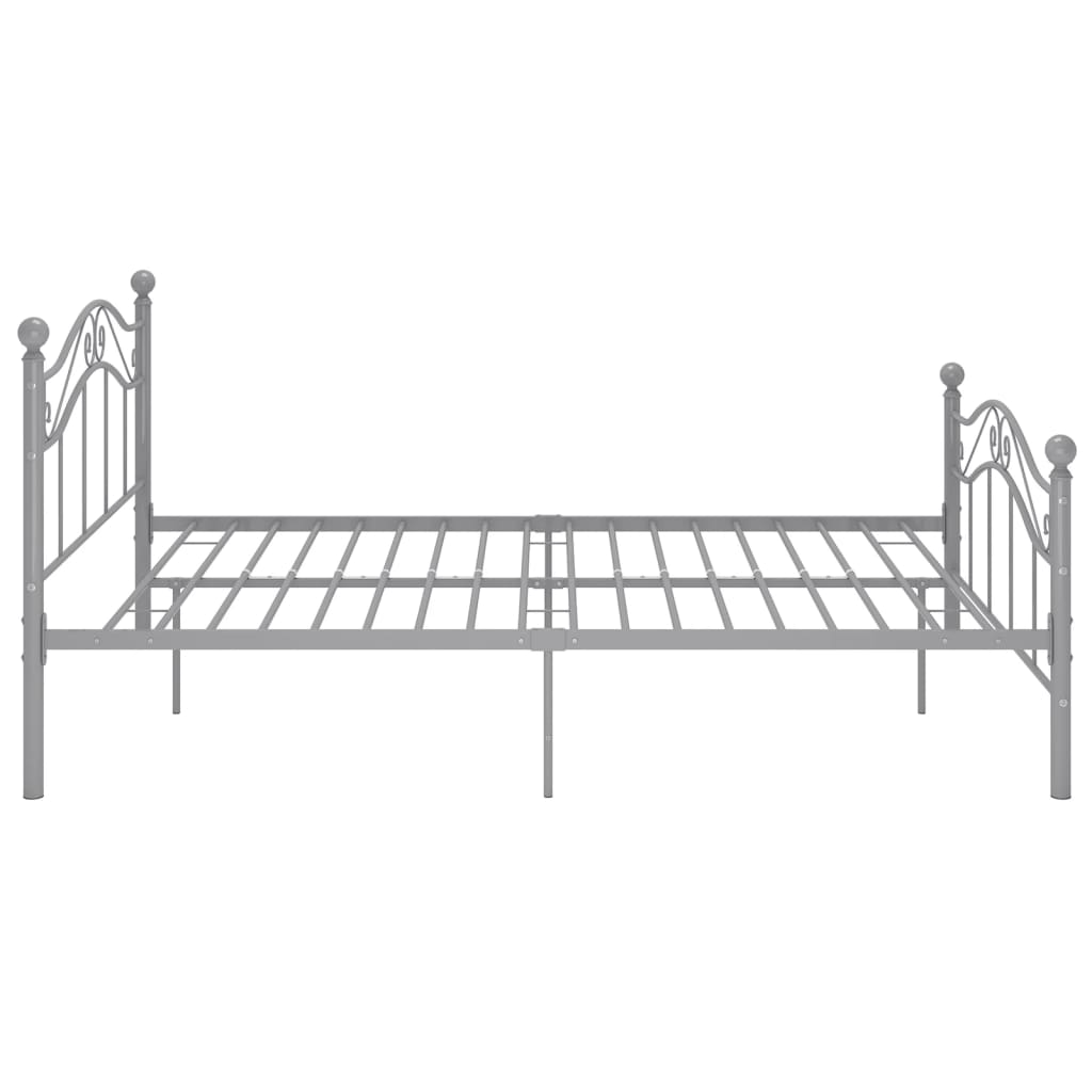 Cadre de lit sans matelas gris métal 120x200 cm vidaXL - 5