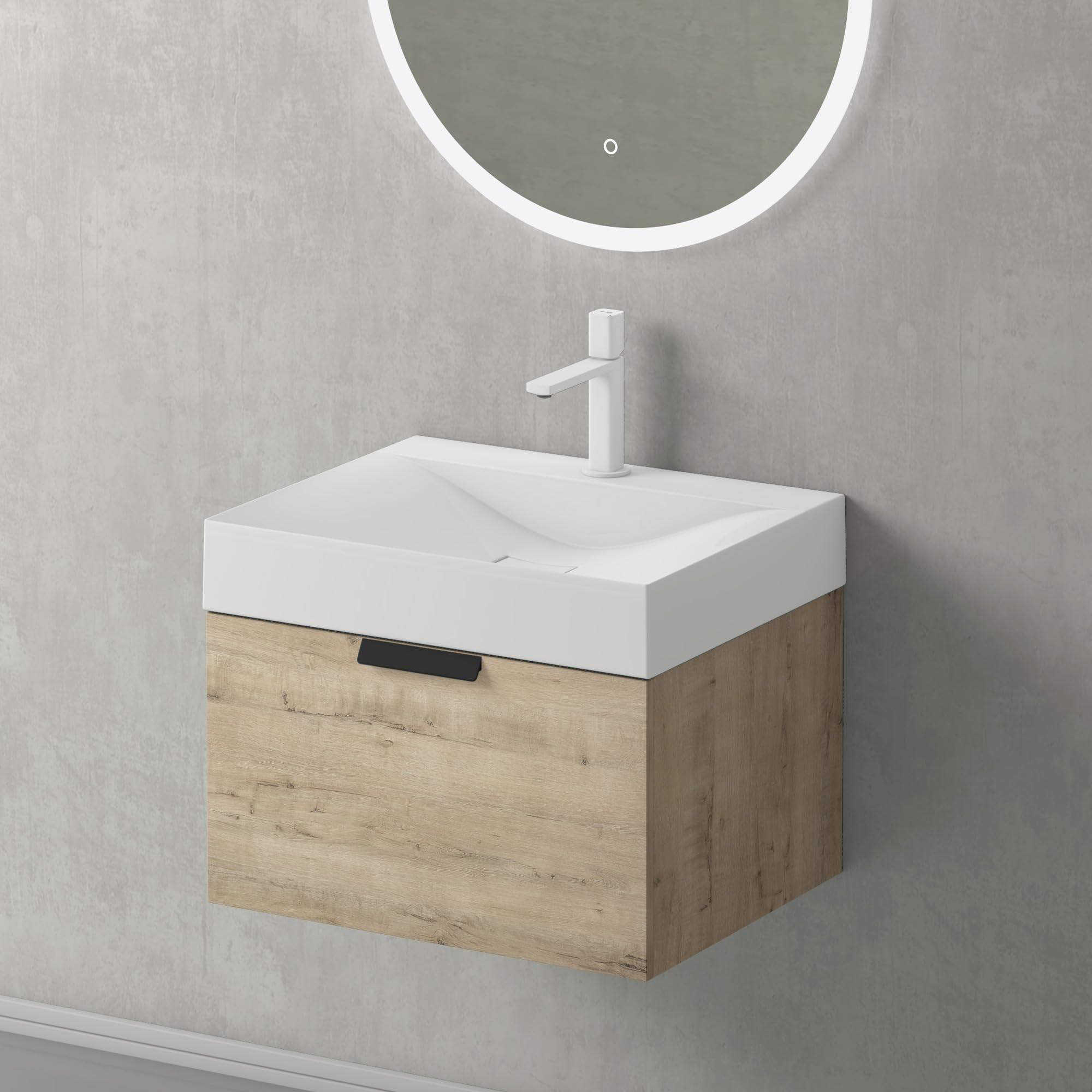 🚿 Meuble Sous-vasque Vicco Ruben Blanc Mat 60cm - Neuf En Boîte