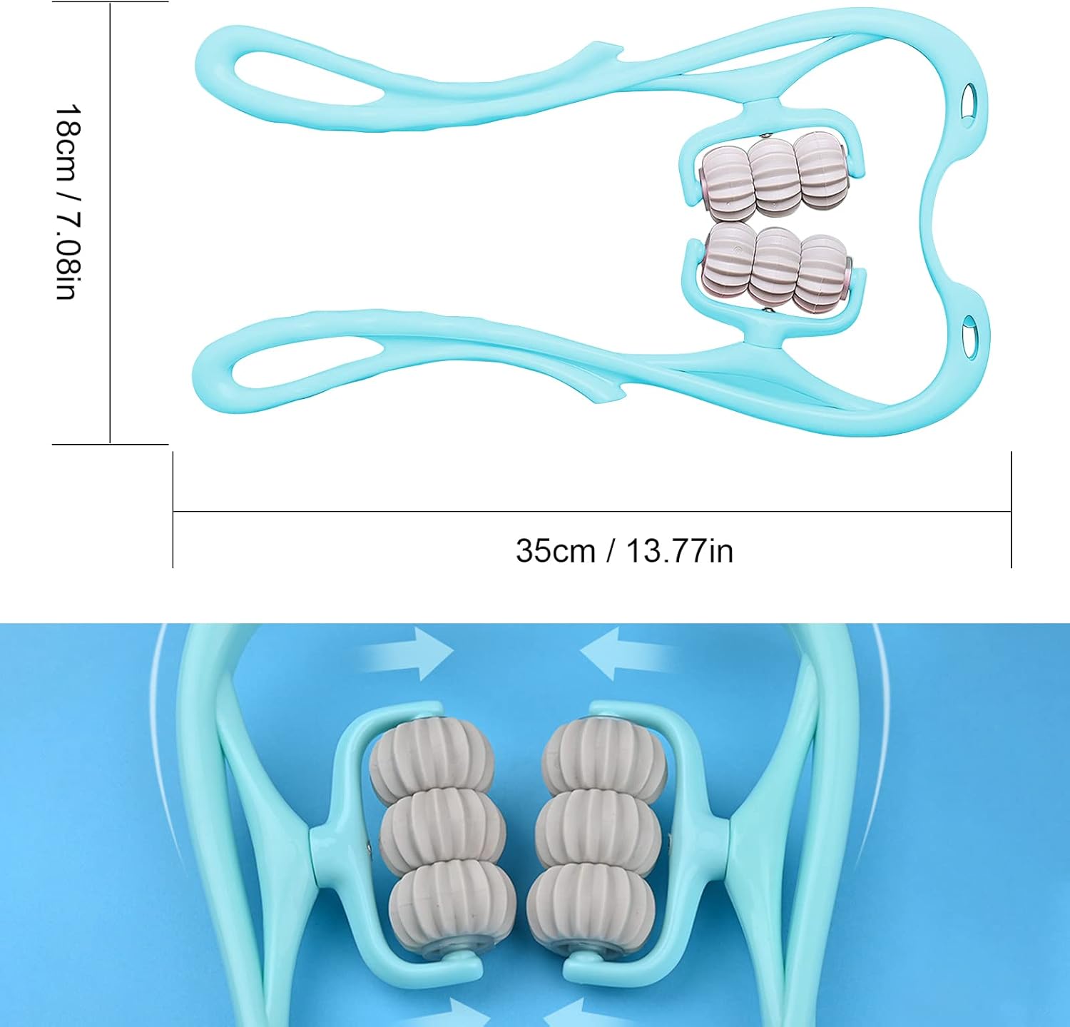 Masajeador cervical con seis ruedas, masajeador de cuello con dos