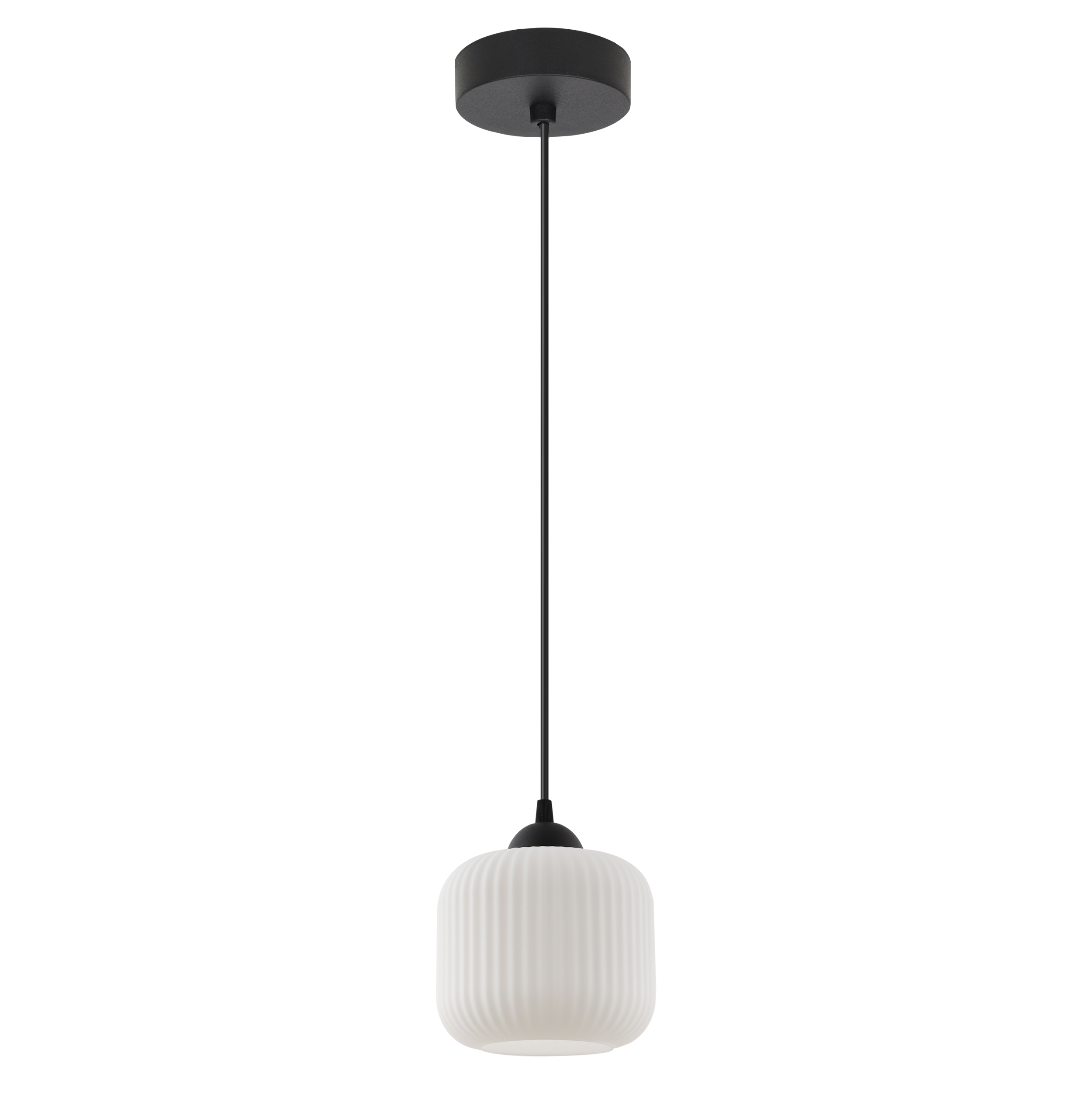 Lampa sufitowa wisząca Riffle loft 1xE27 klosz walec czarny/biały Light Home LH - 2