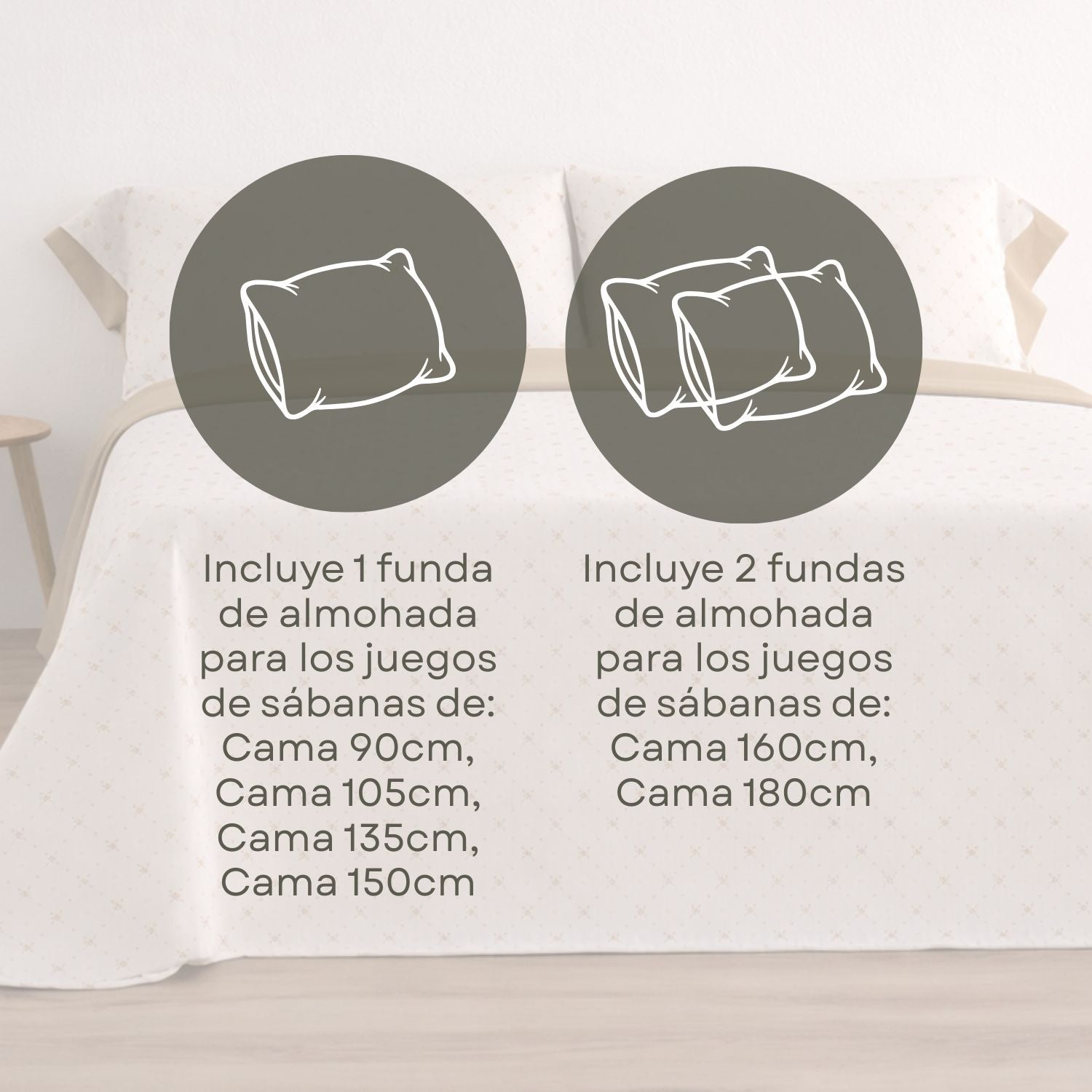 Jogo de Lençóis 144 fios Llac Bege Cama 160cm (4 peças) Donegal Collections - 7