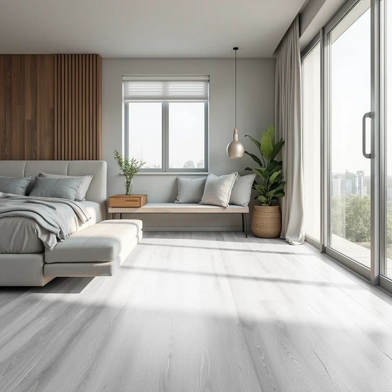 Arquiservi® Casa e negócios【Vinílico SPC 5,5 mm】Instalação rápida | 100% resistente à água | Carvalho cinza claro - 3