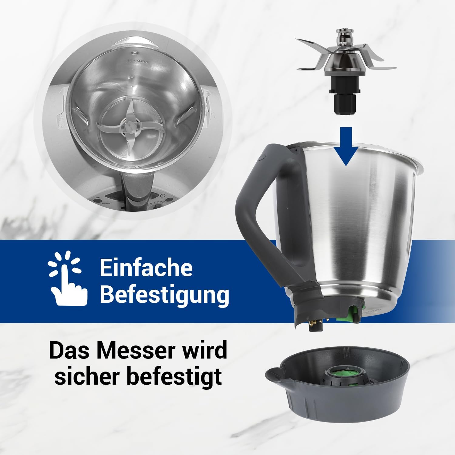 Couteau Mélangeur pour Thermomix Robot de Cuisine Vorwerk TM31 / Couteaux Thermomix TM31 - Couteau de Rechange En Acier Inoxydable SUS420 - 5