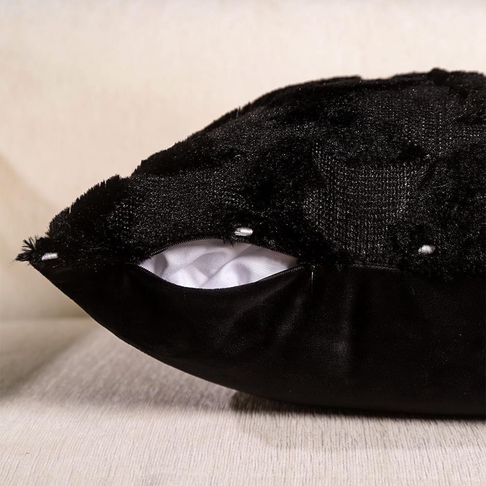 Fodera per cuscino fantasma nero di Halloween, fodera per cuscino morbido in peluche, cuscino per divano, per divani, camere, - 5