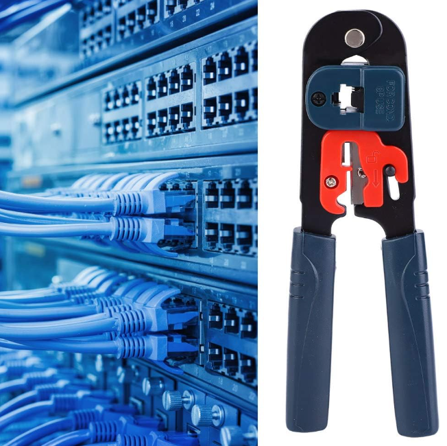 Narzędzie do zaciskania złączy RJ, tester kabli sieciowych, narzędzie do zaciskania kabli Ethernet, szczypce zaciskowe 8-pinowe