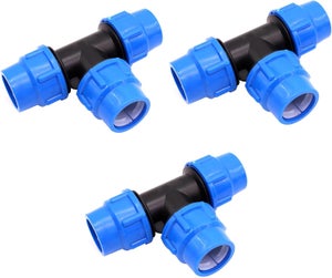 Valvola A Sfera In Plastica HATOOLHA Per Tubo Acqua HDPE - Raccordo A Compressione Con Manico Rosso (Diametro 25 Mm) - 2