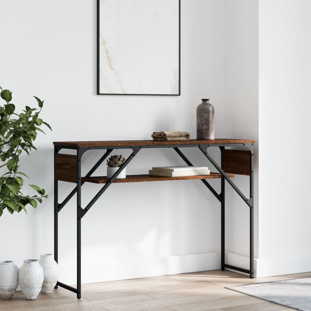Table Console Noire Avec Tiroirs - Design Scandinave Pour Entrée Ou Salon 105x30x75 Cm - 6