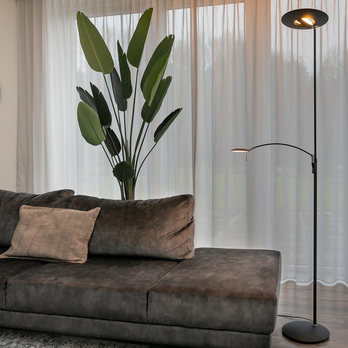 Steinhauer - lampadaire - Zenith LED - noir - plastique métal - Ø 28cm - LED - 7860ZW - 2