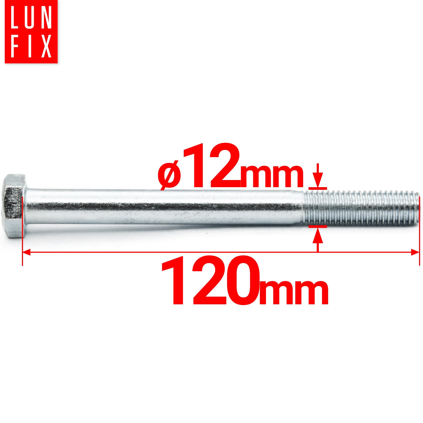 Śruba sześciokątna M12 120 mm DIN 931 kl. 8.8 1kg
