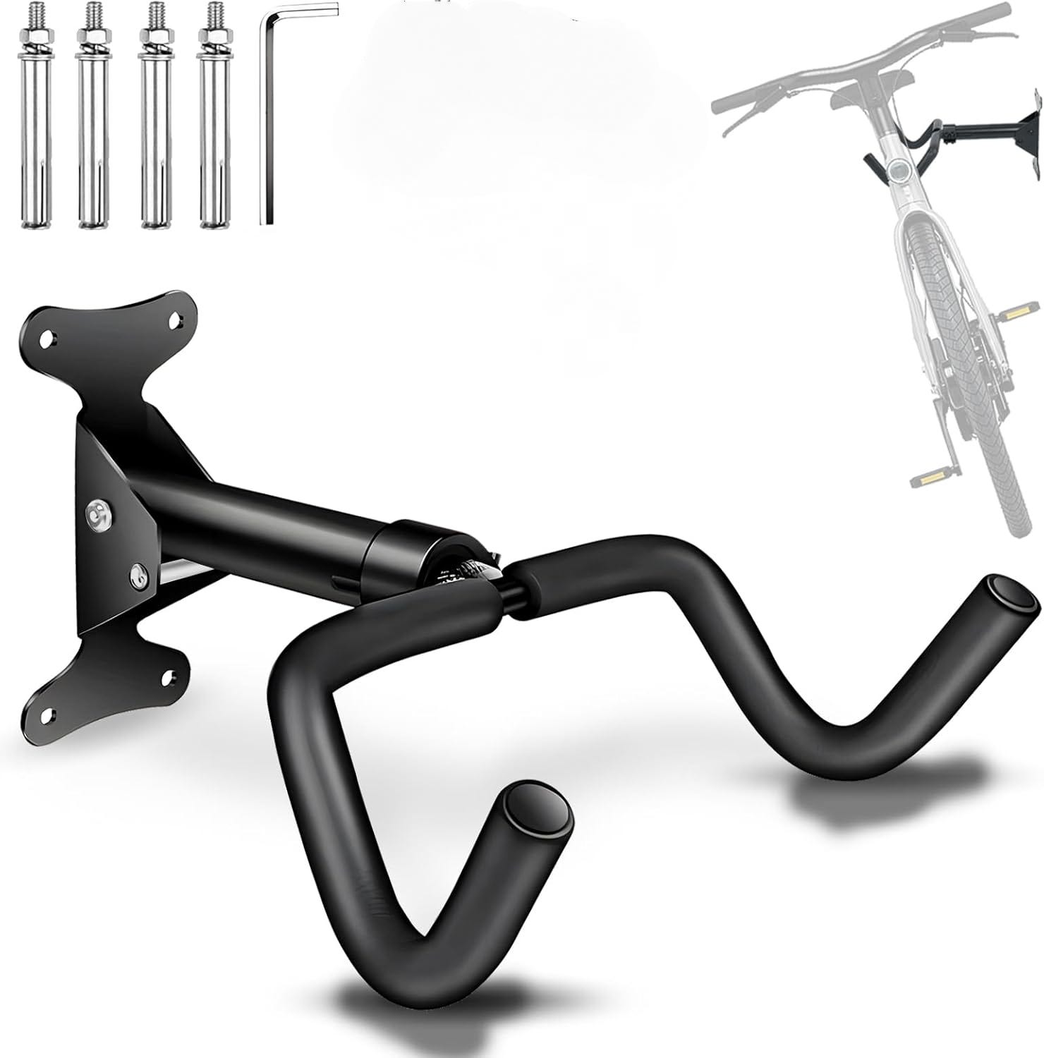 Support mural pour vélo - bois et aluminium - noir - olive - D-RACK Support mural pour vélo - bois et aluminium - noir - olive - D-RACK