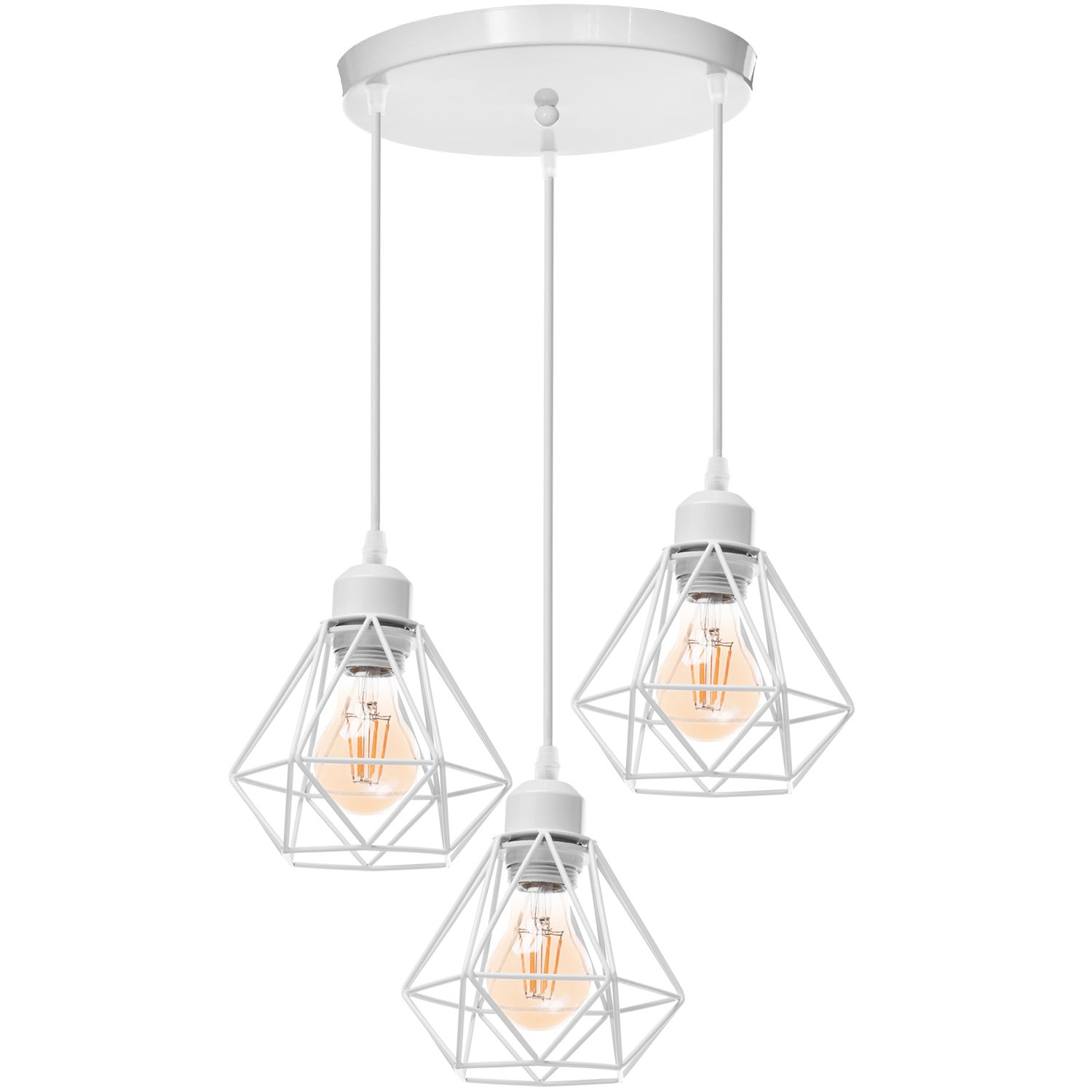 Suspension Luminaire Vintage Industriel Noir - 2 Spots E27 - Abat-jour 29 Cm - Pour Cuisine, Salle à Manger