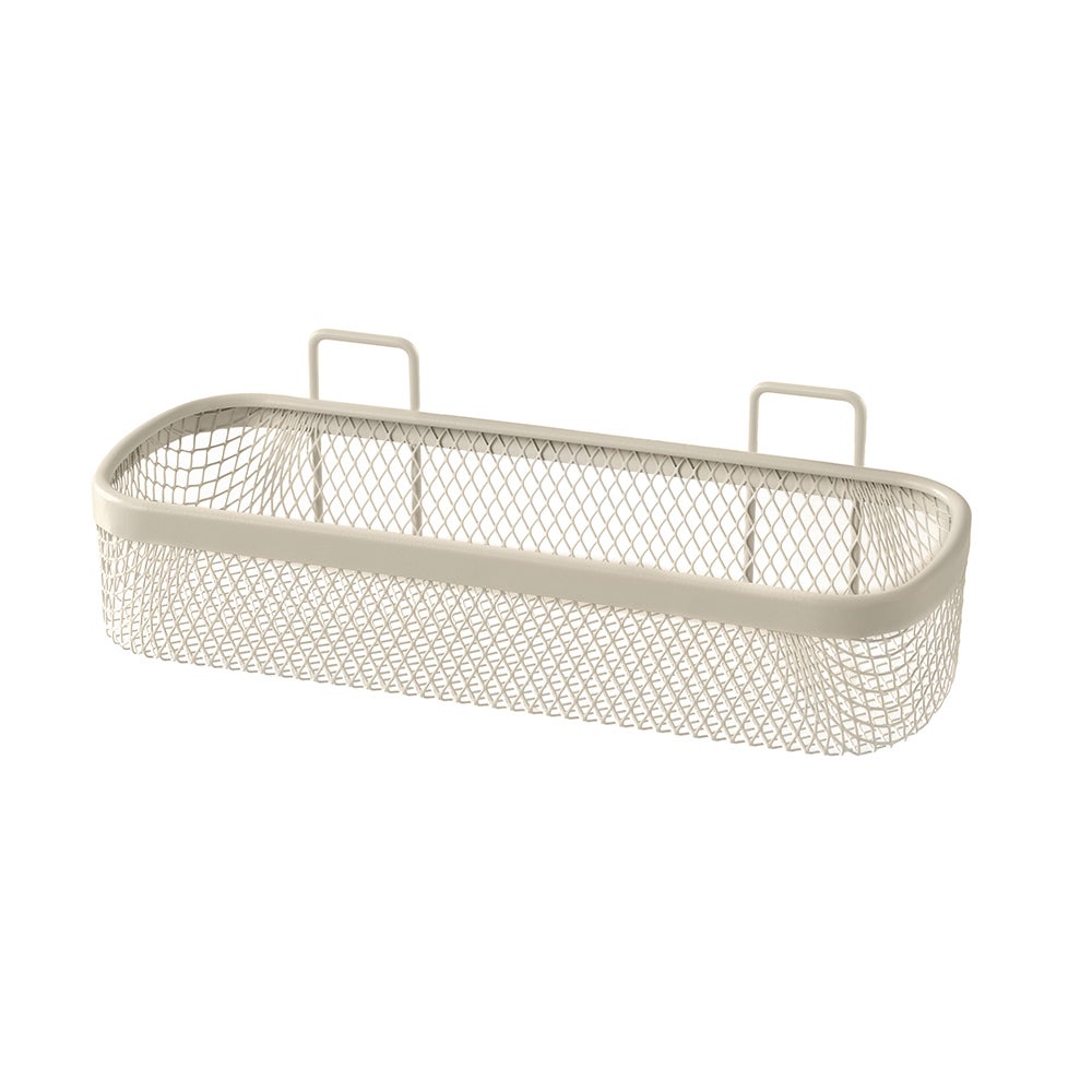 Étagère de salle de bain rectangulaire en acier crème avec 1 étagère - Taki - 3
