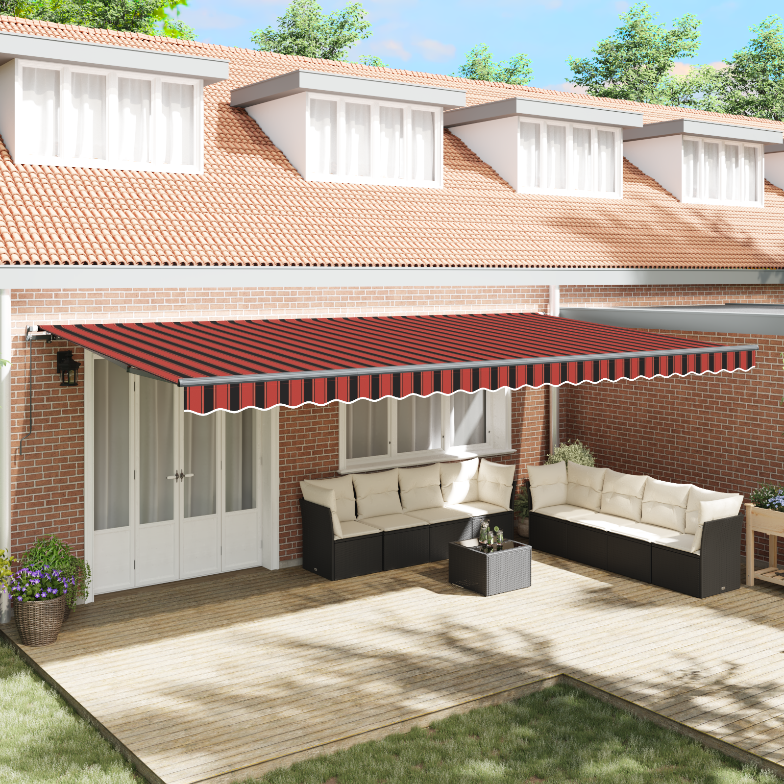 Toldo Retráctil Manual Gris 350x250 Cm De VidaXL – Impermeable, Protección UV Y Marco De Aluminio Para Balcón, Patio O Jardín