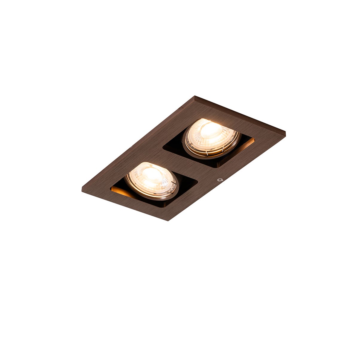 Set di 6 faretti da incasso rettangolari bronzo scuro a 2 luci regolabili - Qure - 7