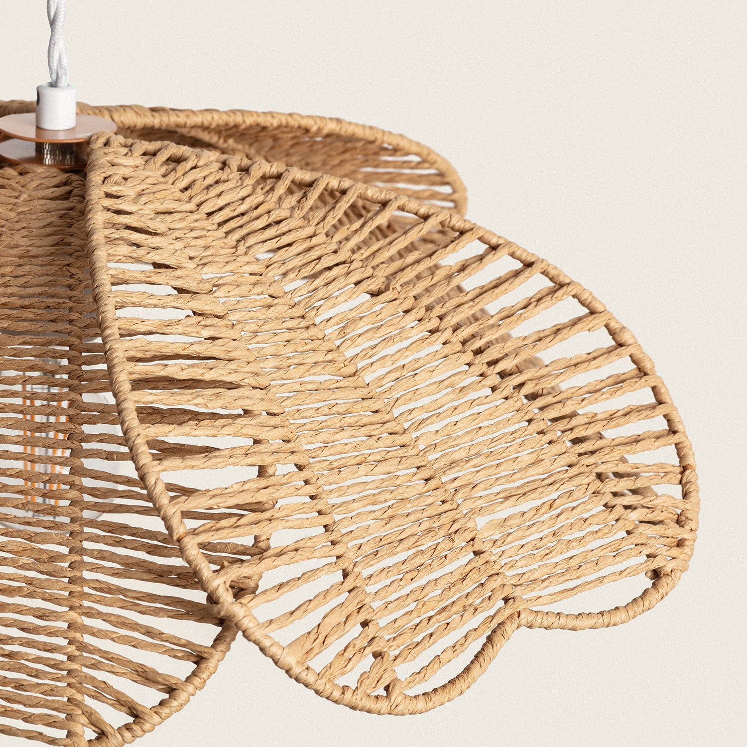 - Lámpara Colgante de Cuerda Giay | Diseño Floral Natural | Compatible con Bombilla E27 | Para Salones y Dormitorios | Dimensiones - 3