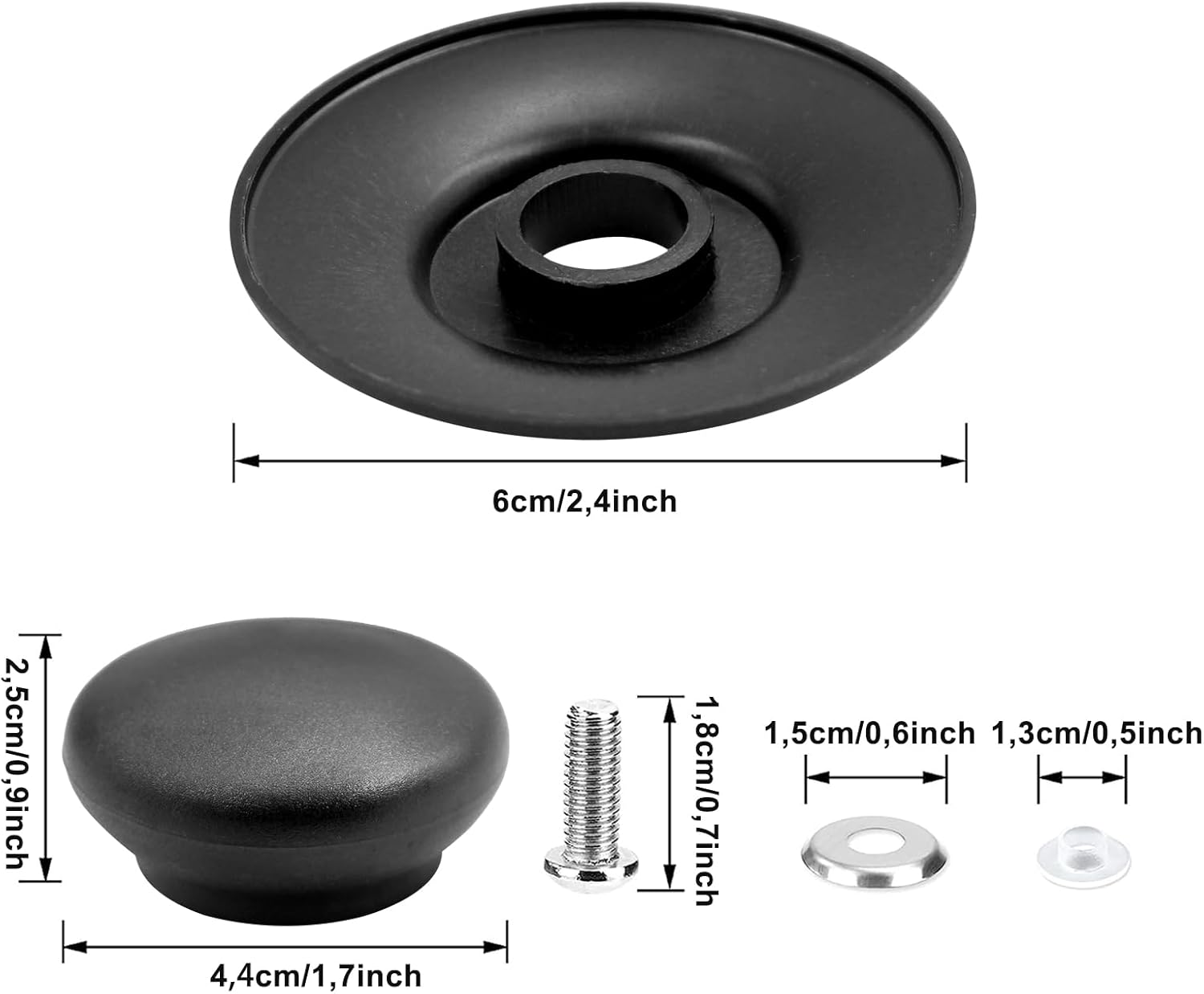Lot De 4 Boutons De Remplacement Pour Couvercles De Casseroles - Noir - Universel - Facile à Installer