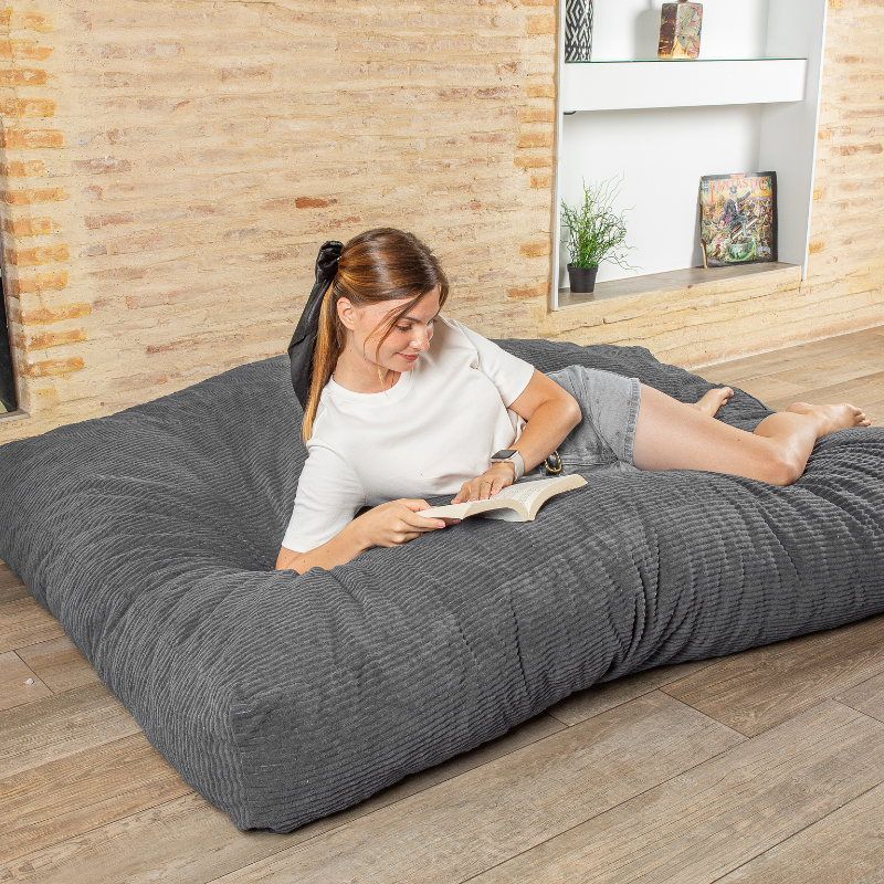 Pouf letto convertibile 2in1 grigio scuro - 9