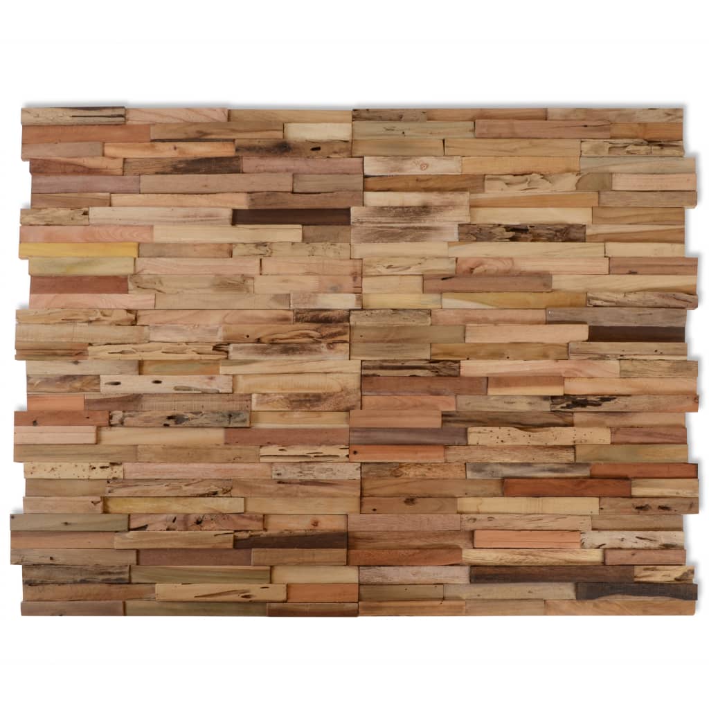 Panneaux de revêtement mural 10 pcs 1,03m² Bois de teck recyclé CFW94111 - 2