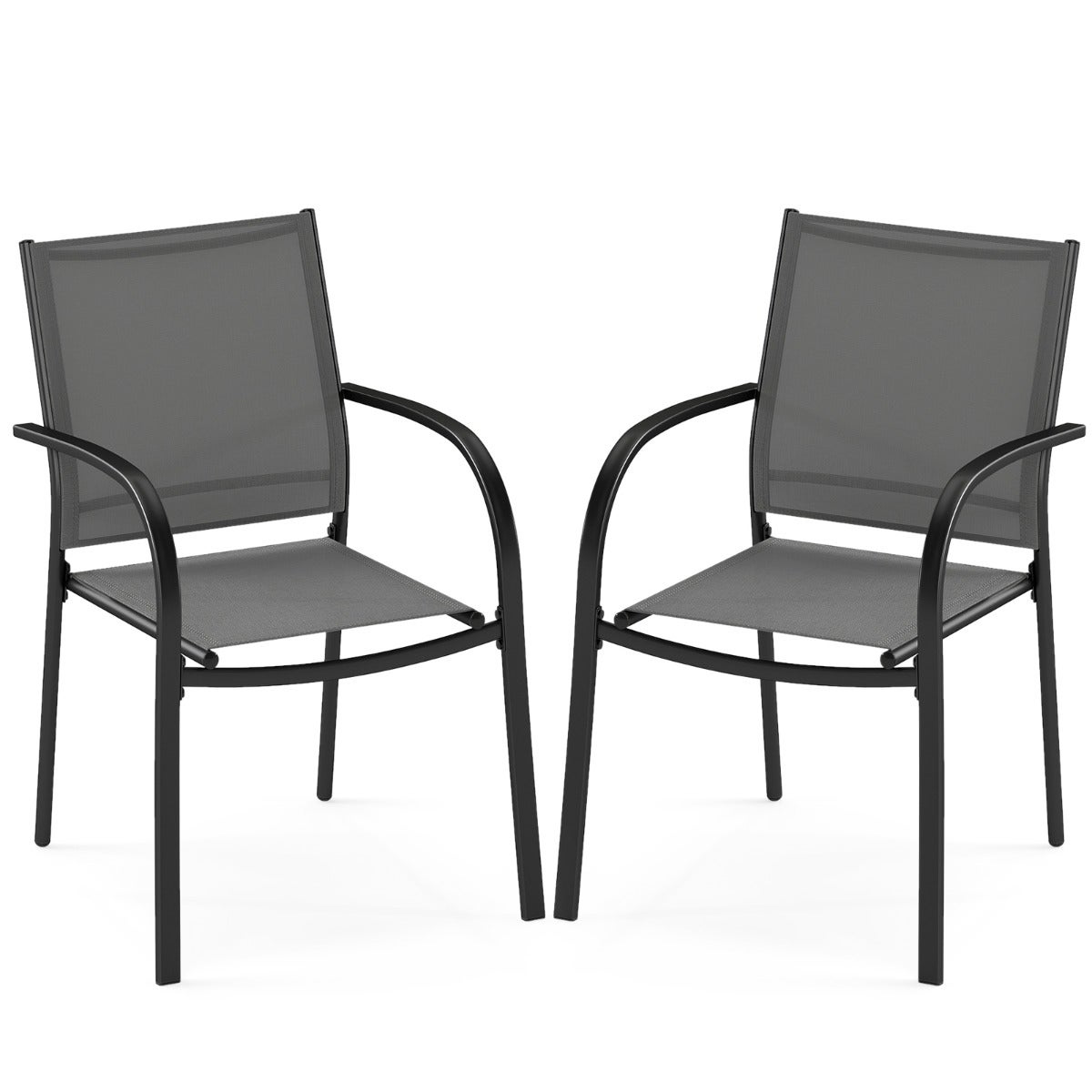 Set Di 6 Sedie Da Giardino Impilabili Con Cuscini Sedie Da Esterno Poltrona Massello Di Teak Itd32304 Antracite 70477524