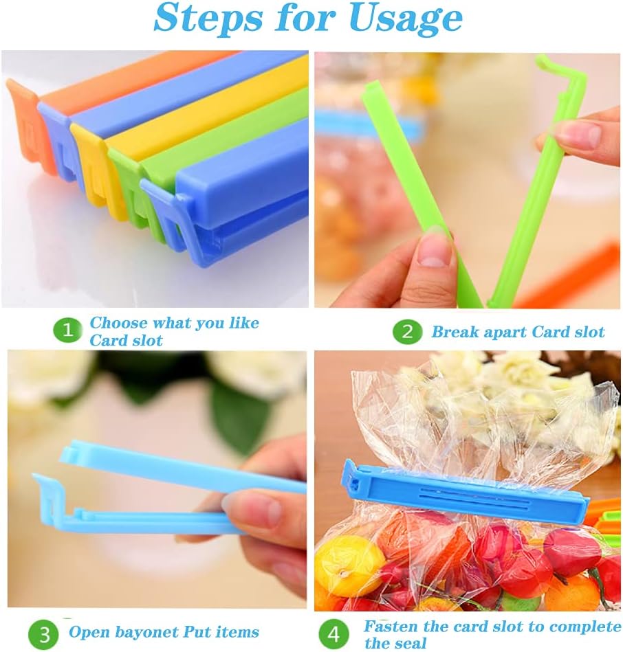 Chiudi Sacchetti Cucina 12PCS Clip Alienti,clip Di Chiusura Plastica,Clip Per Sacchetti Di Clip Per Chiudere Sacchetti Alimentari