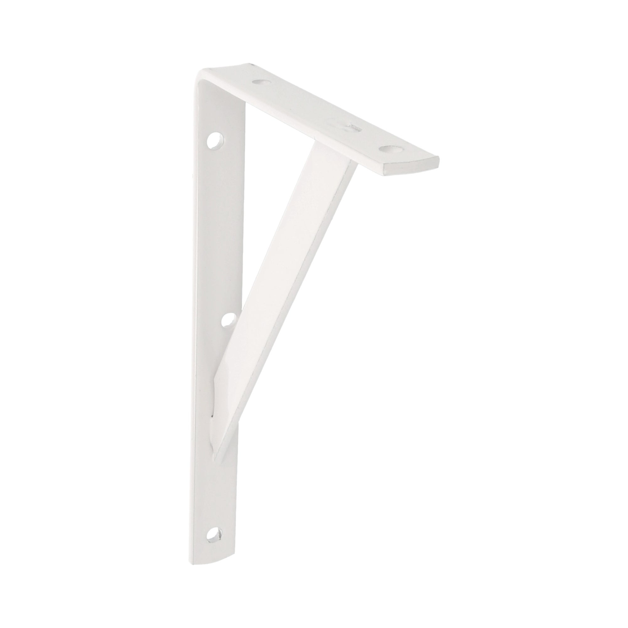 2 Staffe Per Mensole FSHR In Alluminio &ndash; Dimensioni 240x240 Mm, Colore Bianco, Complete Di Viti E Tasselli