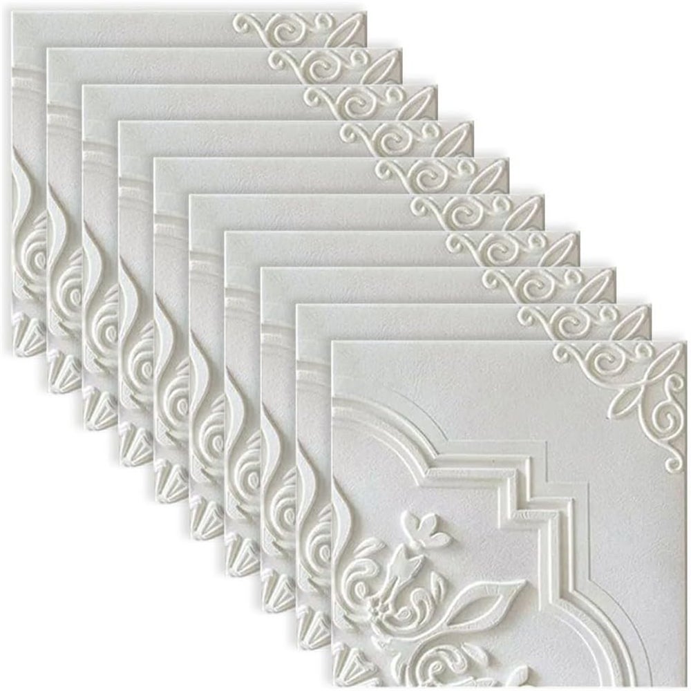 12 sztuk tapety sufitowej 3D, odporna na wodę i wilgoć samoprzylepna tapeta piankowa, dekoracja wnętrz, 35x35cm, QT1-5