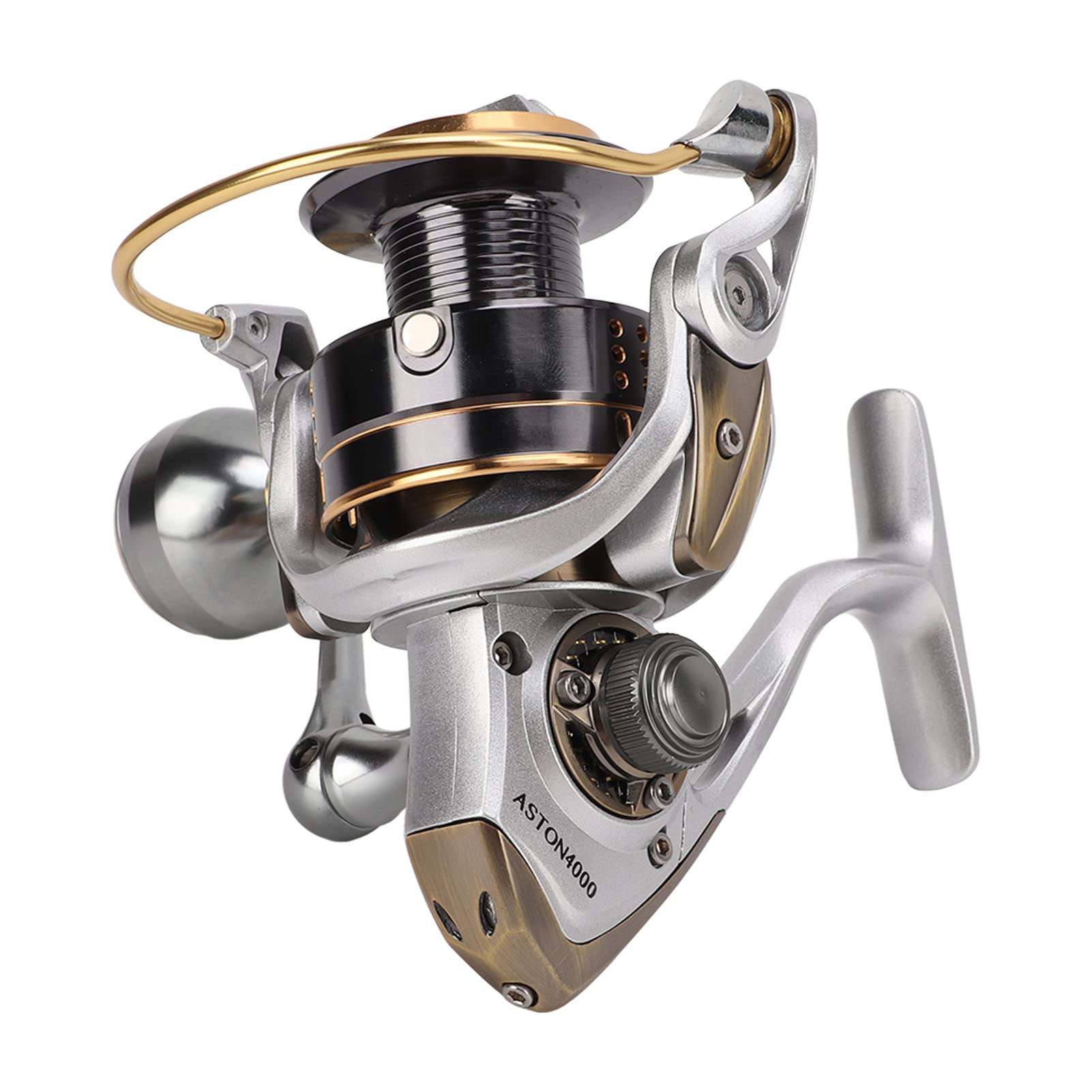 ASTON4000 Mulinelli 5.2: 1 Rapporto di trasmissione ad alta velocità 10+1BB Mulinello da pesca completamente in metallo liscio e potente - 4