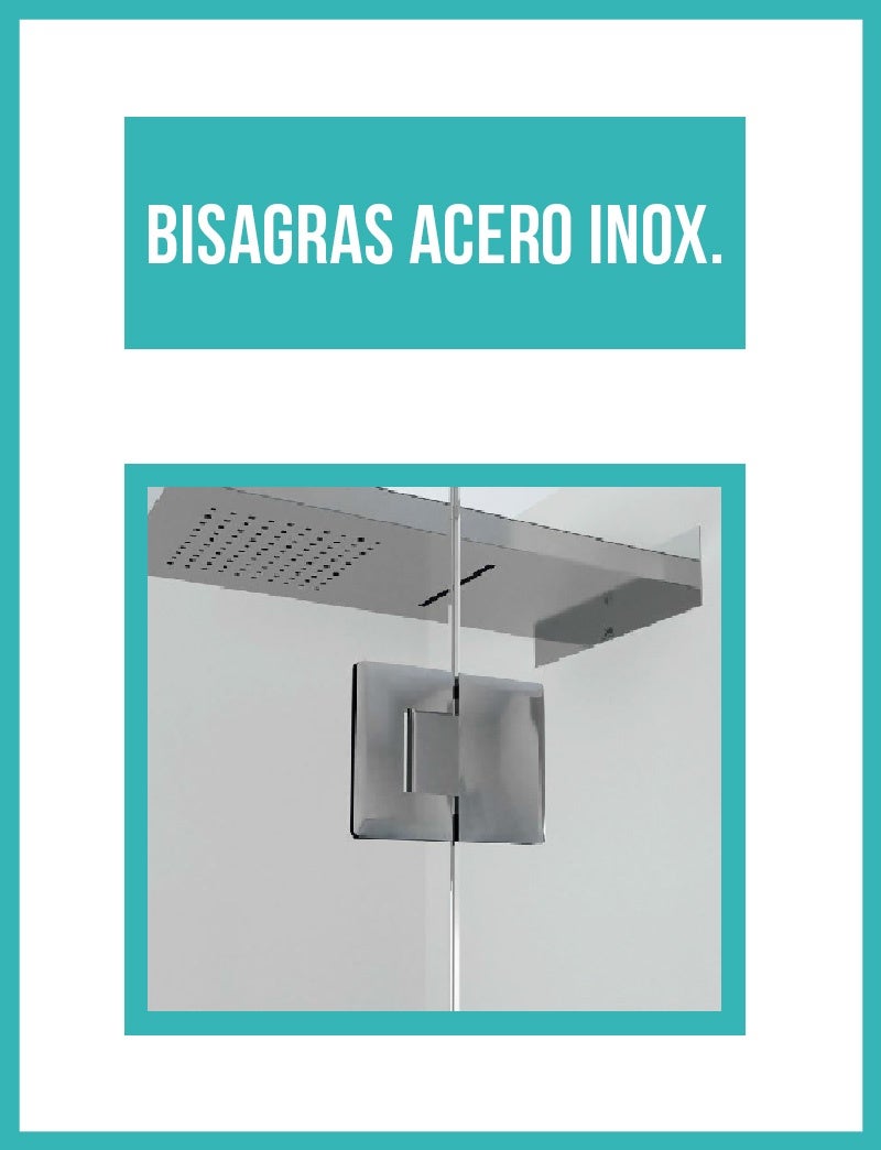 Divisória de duche com 1 painel fixo - Vidro 6 mm com ANTICAL INCLUÍDO - Modelo ARCOIRIS Tamanho 80 cm - TRANSPARENTE - 3