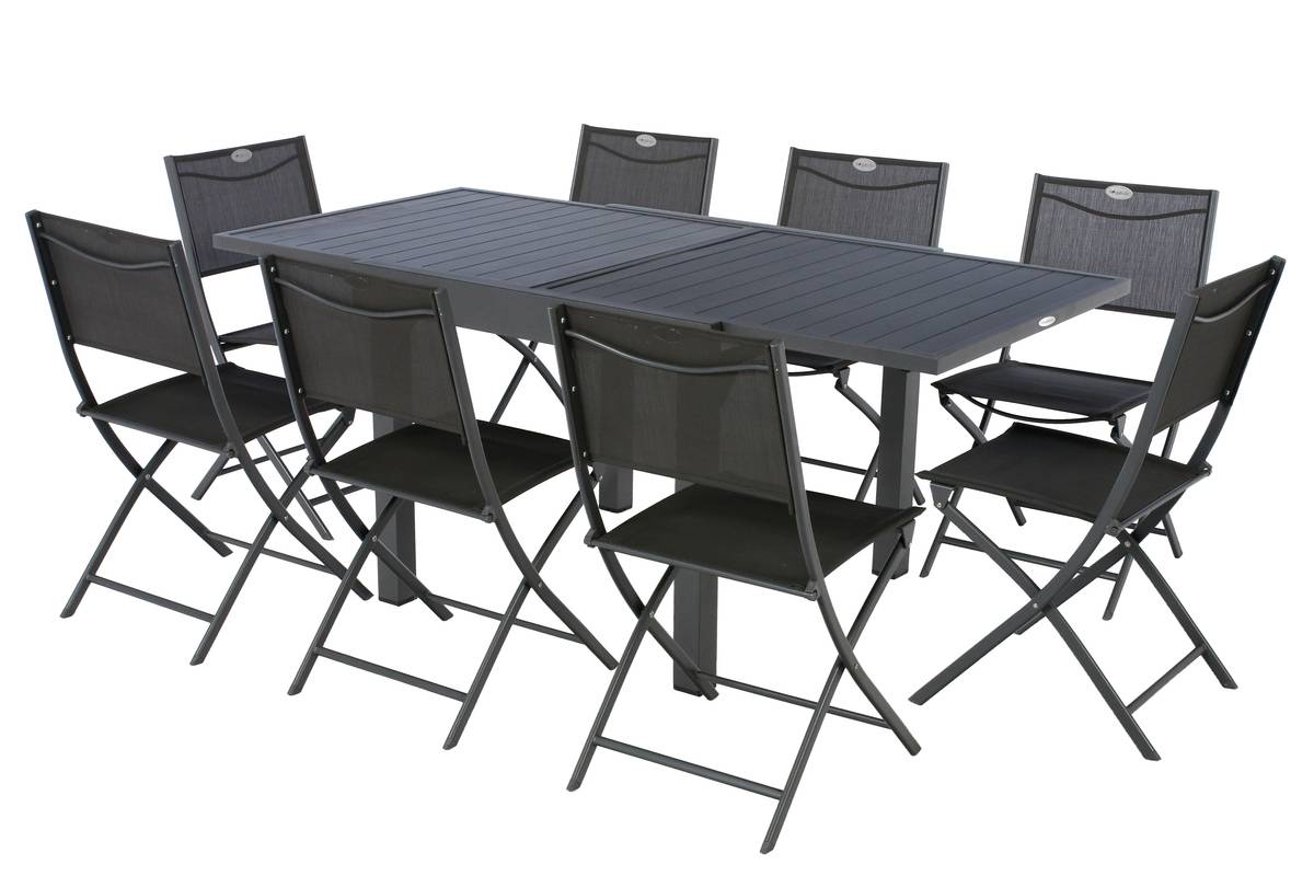 Table de jardin extensible Piazza Graphite - Hespéride - 5