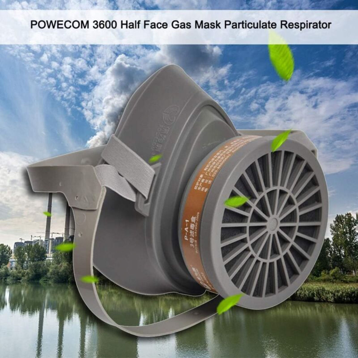 Masque à gaz demi-masque 3600, respirateur à particules avec cartouche filtrante, masque de protection, équipement de protection individuelle - 2