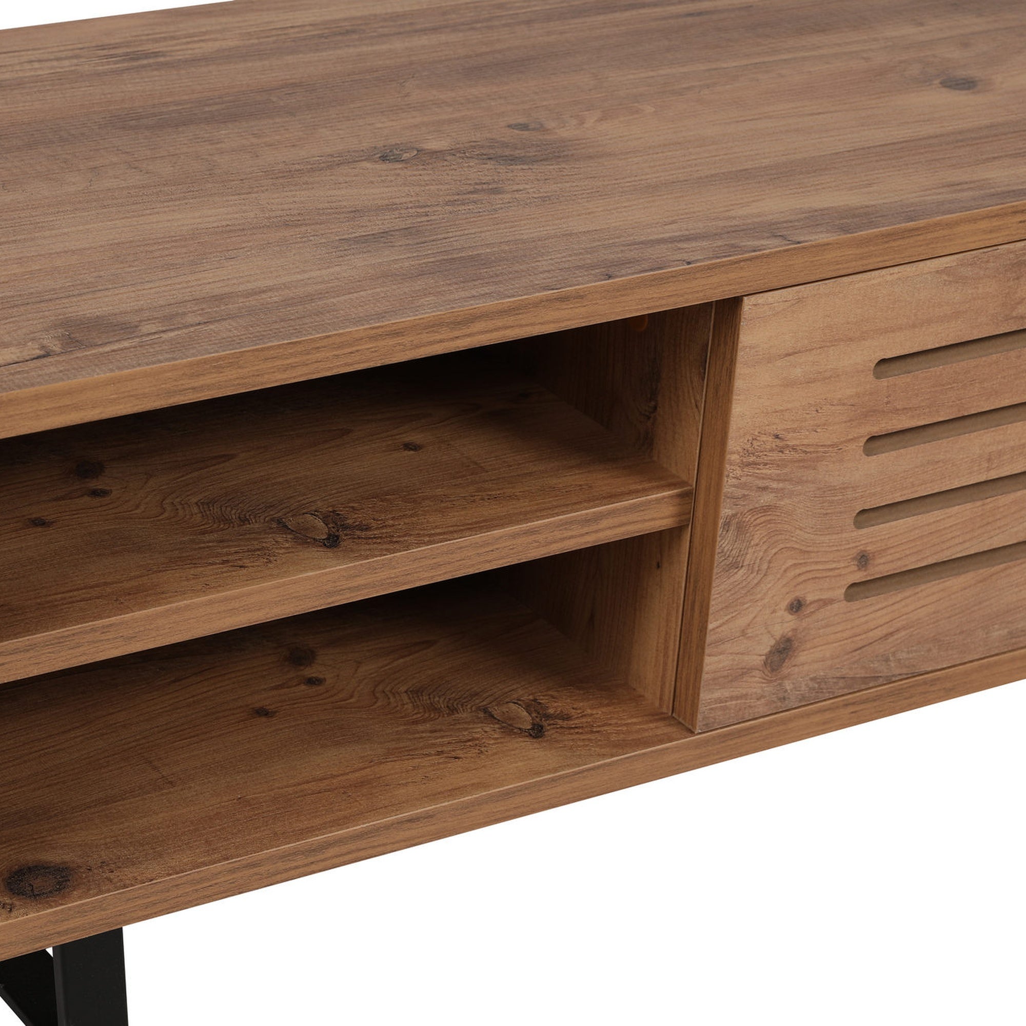 WELLHOME Banc TV effet pin, 160x35x40 cm - 5