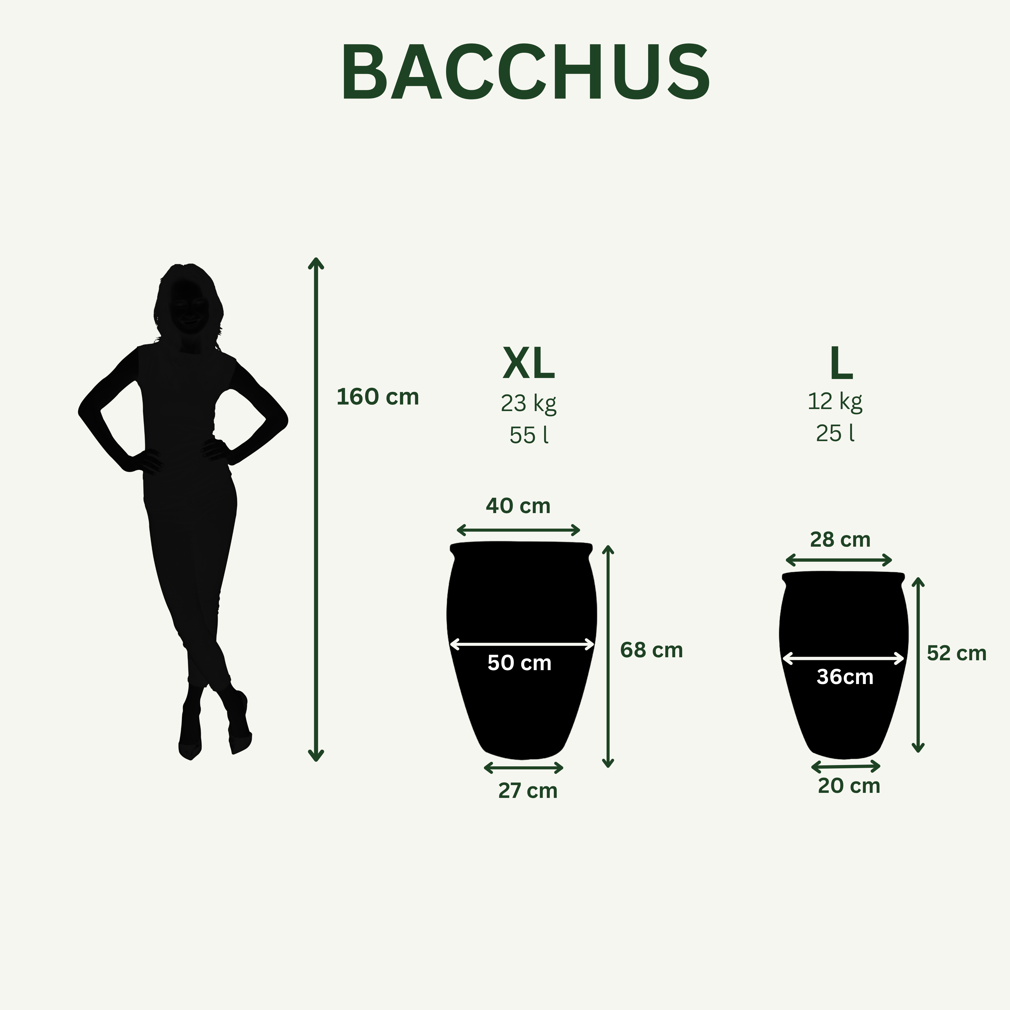 Pot grande taille d'extérieur BACCHUS 36x52cm jaune, fait main en terre cuite émaillée, résistant au gel - 3