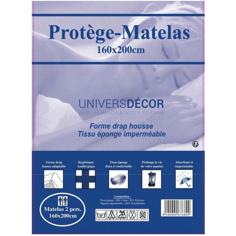 Protège matelas imperméable, absorbant et anti-acariens 160 x 200 cm - 2