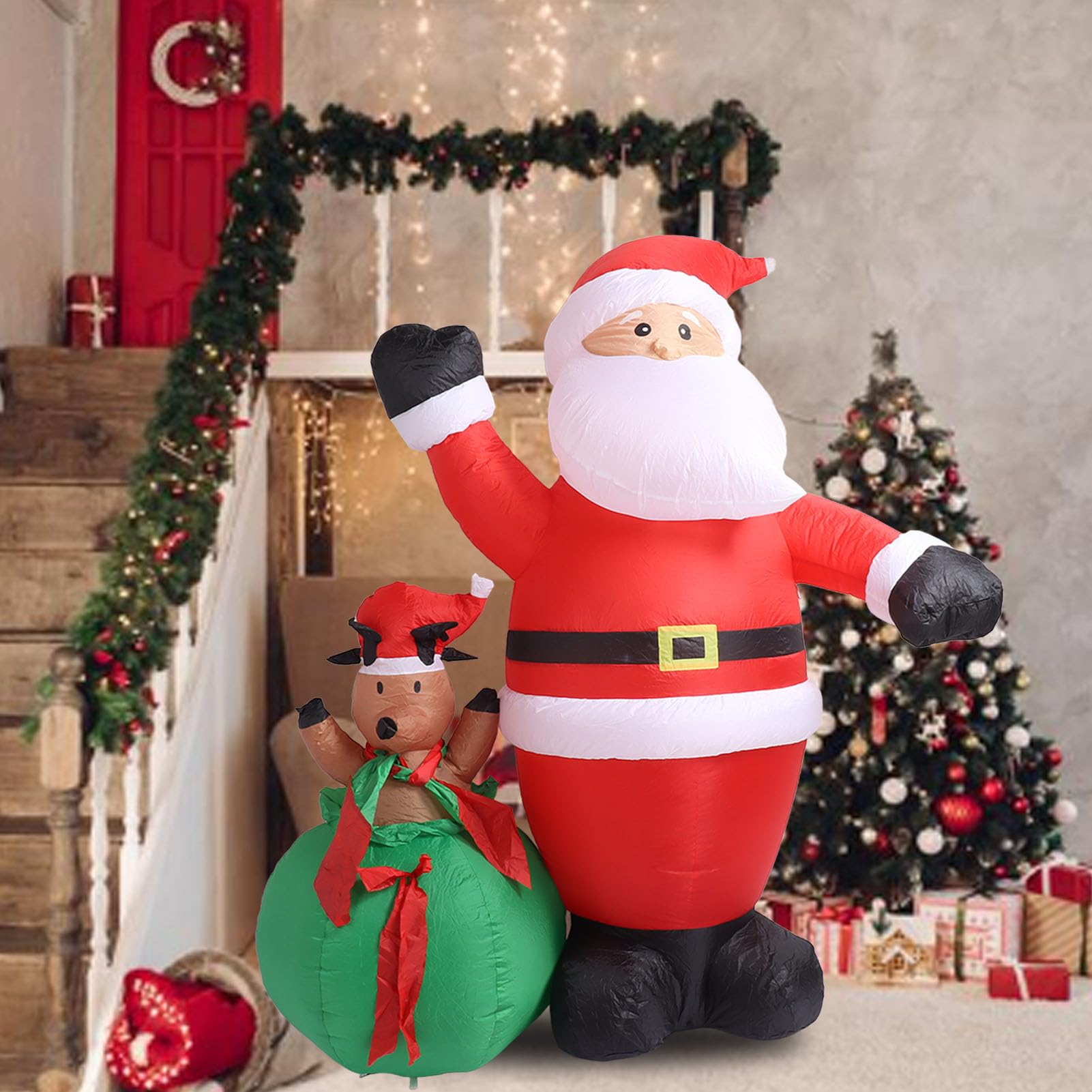 Vintoney 8FT/244 cm Gonfiabile Natale Pupazzo di Neve con 2 Pinguini