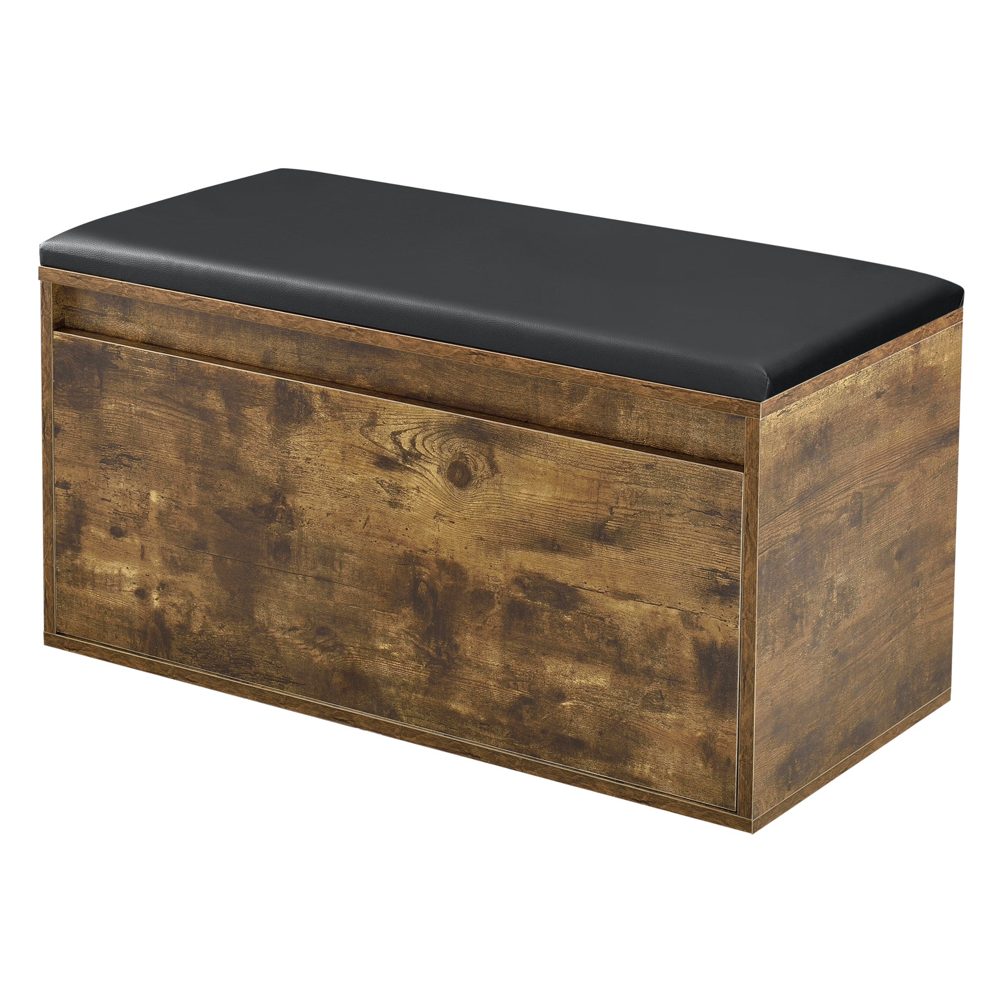 Banc à chaussures Degerfors 80 x 39 x 45 cm effet chêne foncé noir [en.casa] - 2