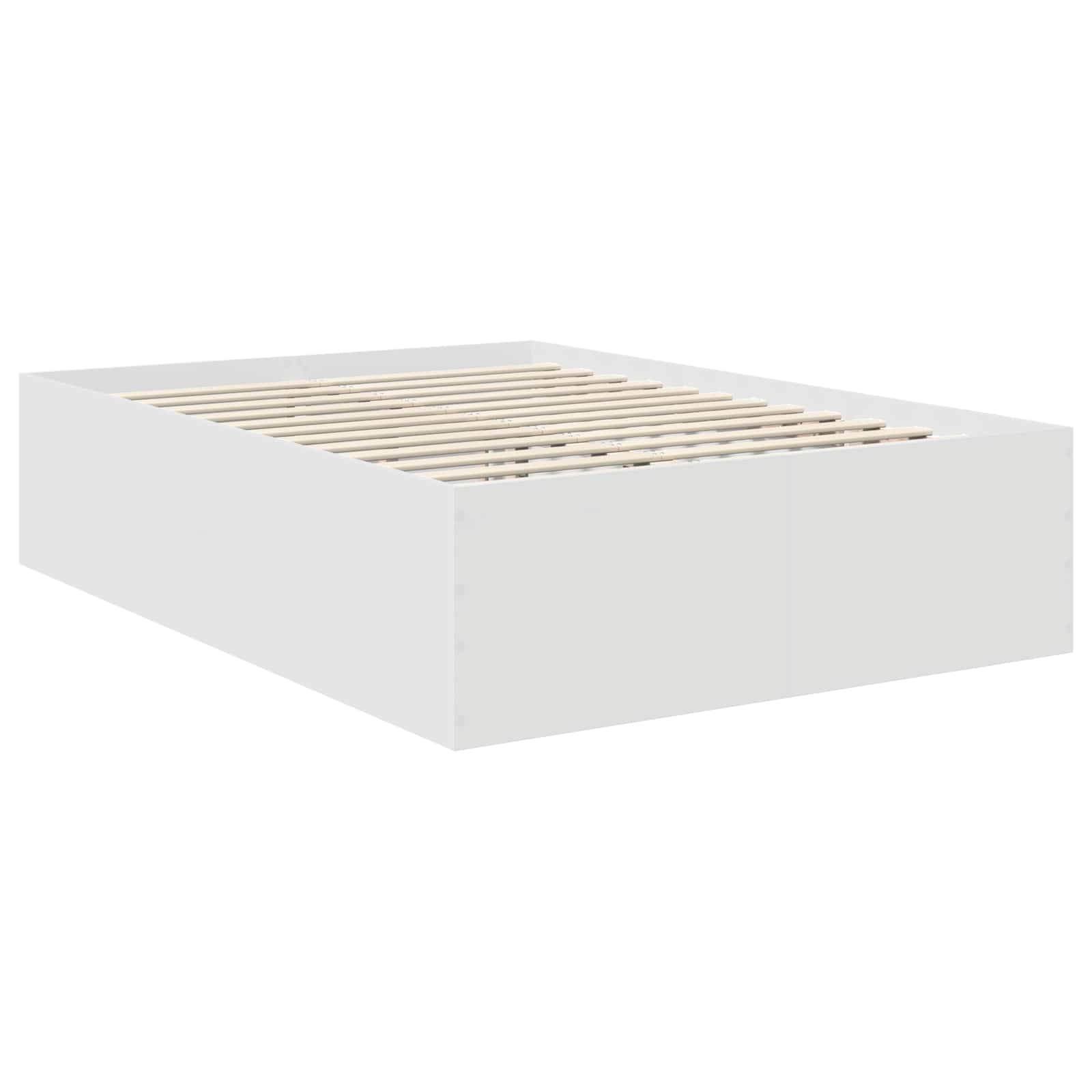 Cadre de lit blanc 160 x 200 cm en panneau de bois - 5