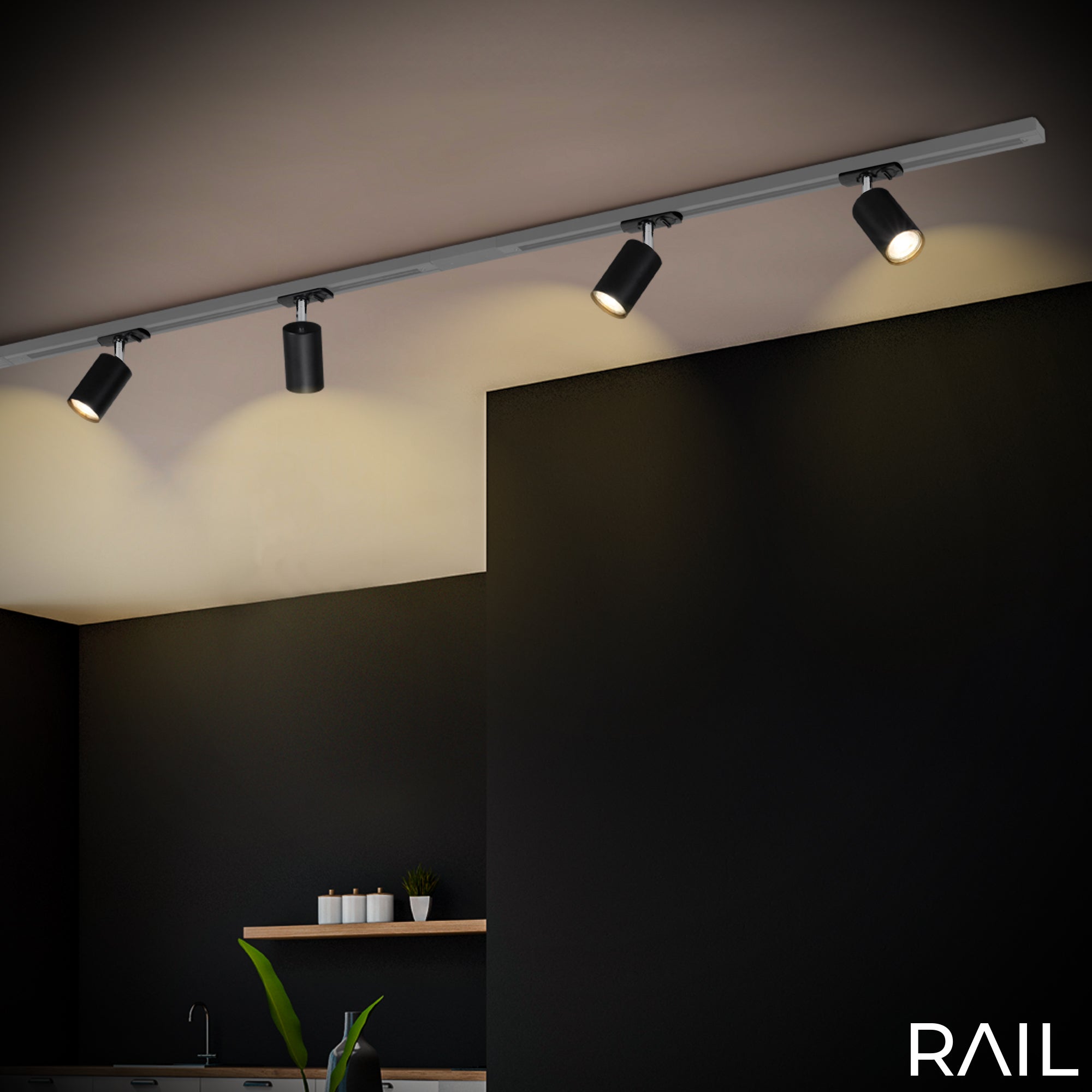 Faretto Per Binari Rail Metallo Nero Opaco 1 Luce Gu10 - 6